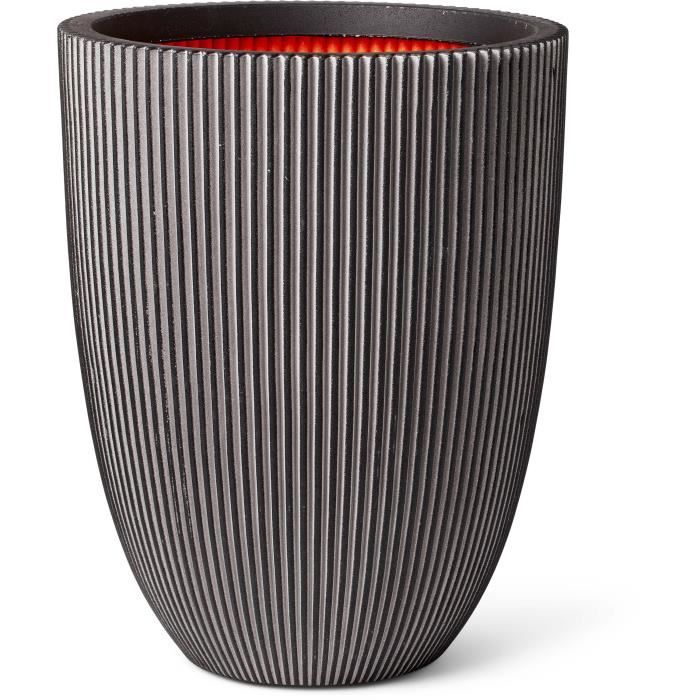 CAPI EUROPE - Vase élégant GROOVE - 46x58 cm - Anthracite - 100% recyclable