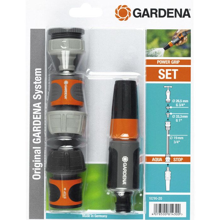 GARDENA Nécessaire de base 20/27 - Adapté tuyau Ø19mm - Compatibilité Original GARDENA System -Kit complet- Garantie 2ans