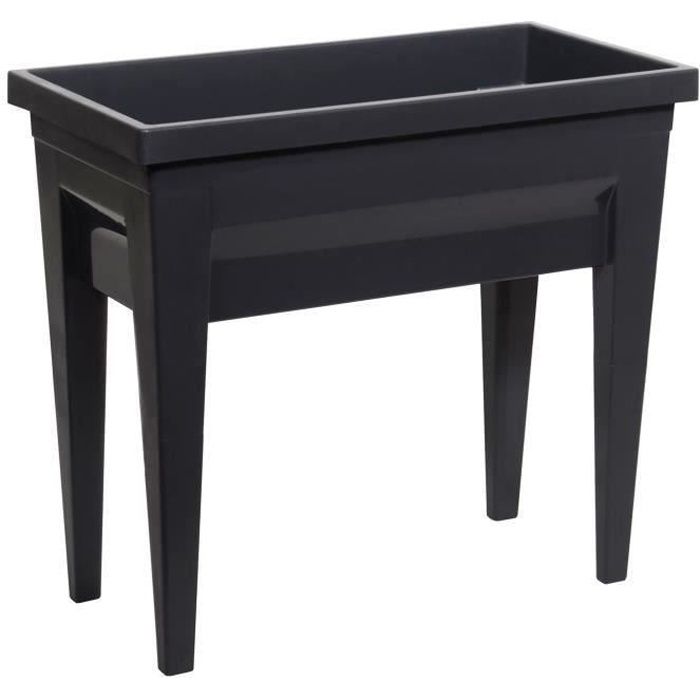 Espace potager sur pieds - EDA - Veg&Table City - 57 L - Table de culture sur pieds -  76 x 38,5 x H. 68 cm - Gris Anthracite