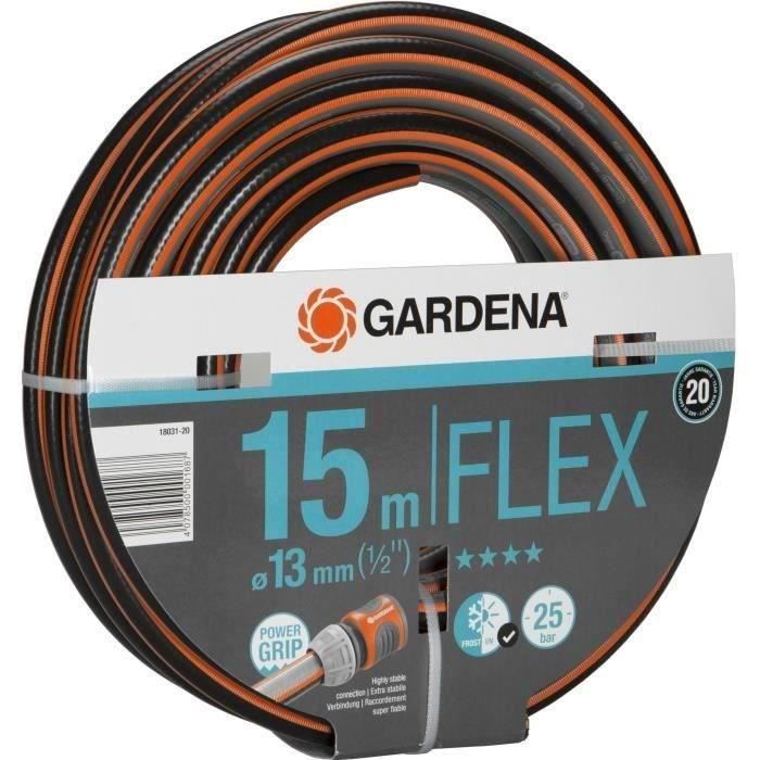Tuyau d'arrosage Comfort FLEX - GARDENA - 15m - Ø13mm - Anti-noeud et ...