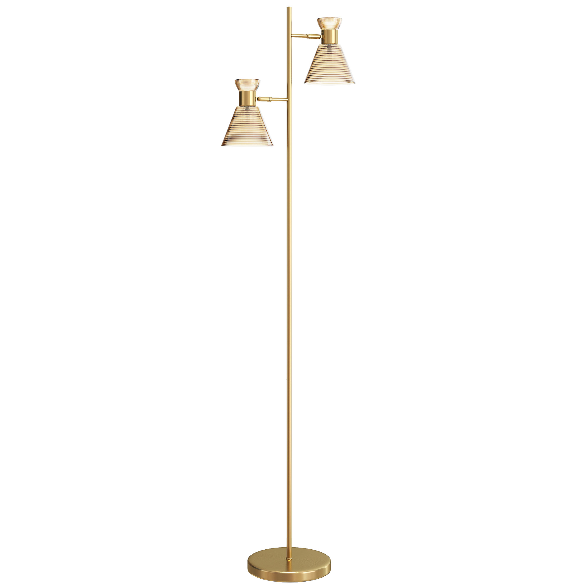 HOMCOM Stehlampe mit 2 verstellbaren Lichtpunkten, Standlampe mit Sockel un günstig online kaufen