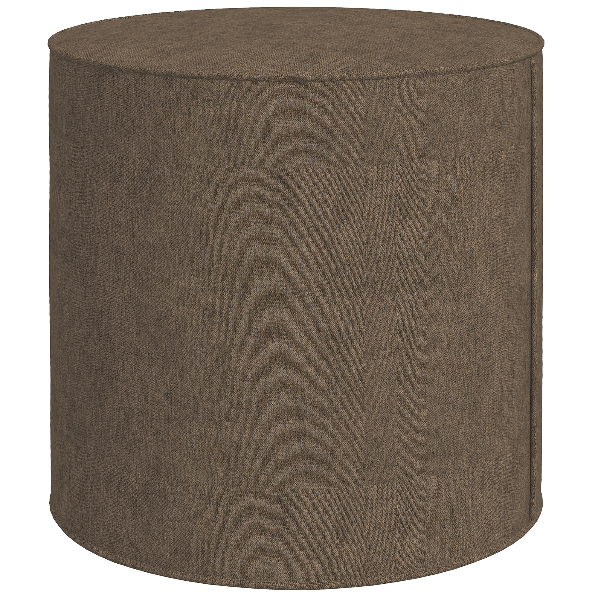 HOMCOM Taburet Rotund 2 în 1 cu Husă Detașabilă, Suport pentru Picioare din Material cu Aspect de In, Ø41x41 cm, Maro | Aosom Romania