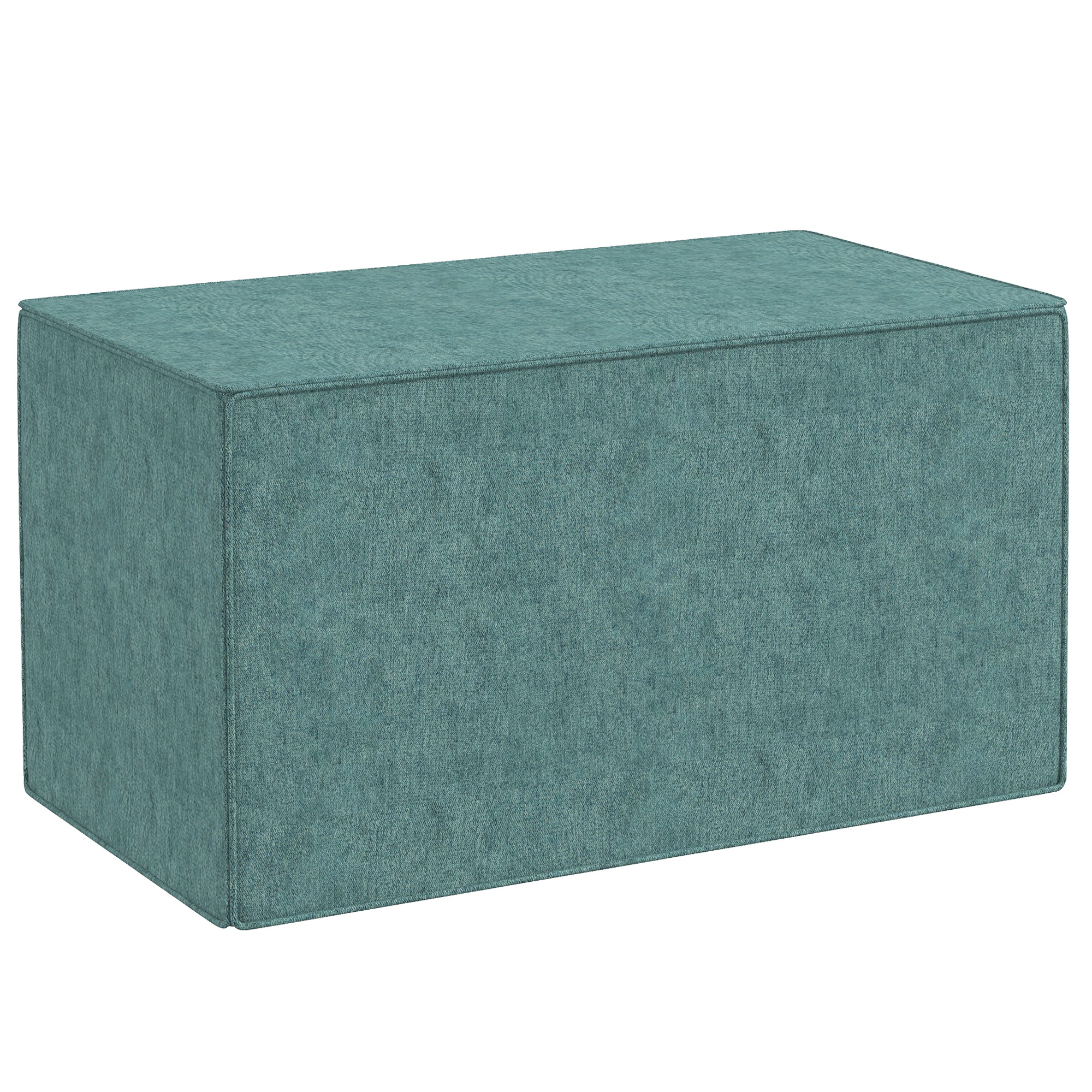 HOMCOM Taburet pentru Picioare 2 în 1 cu Husă Detașabilă, Taburet Puf din Material cu Aspect de In, 75x41x41 cm, Verde | Aosom Romania