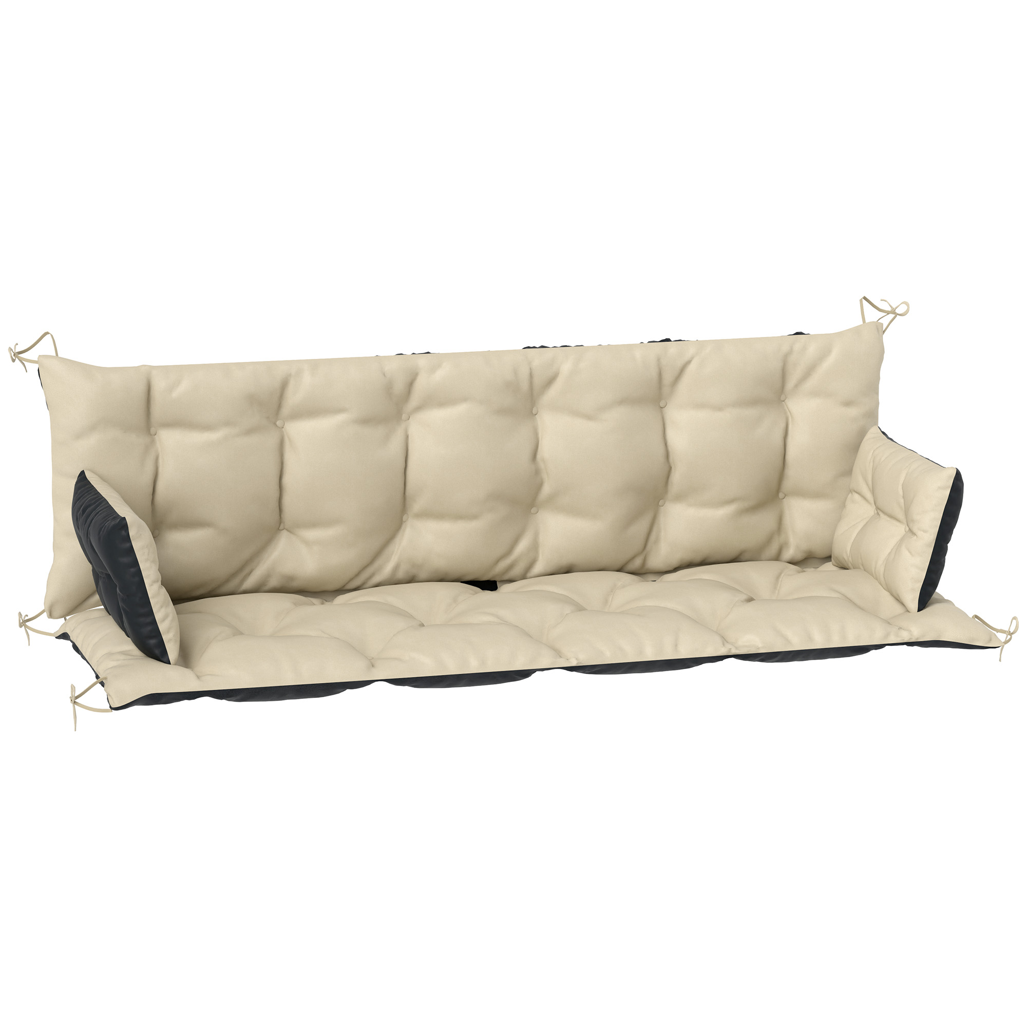 Outsunny 3 Sitzer Bankauflage 180x110x8 cm Bankkissen mit Bändern, Sitzkiss günstig online kaufen