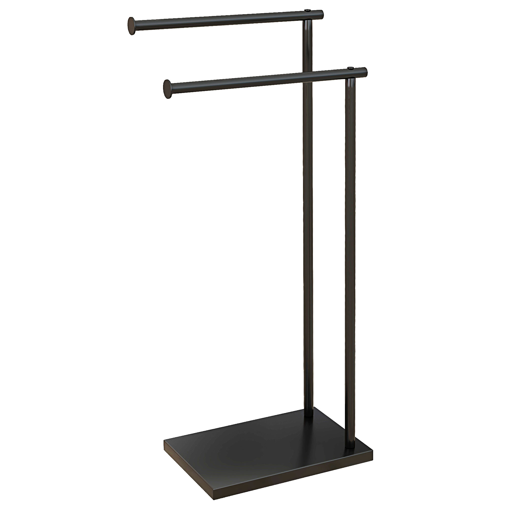 HOMCOM Suport de Podea pentru Prosoape cu 2 Brațe, Suport pentru Prosoape de Baie din Metal, 35,5x20x78 cm, Negru | Aosom Romania