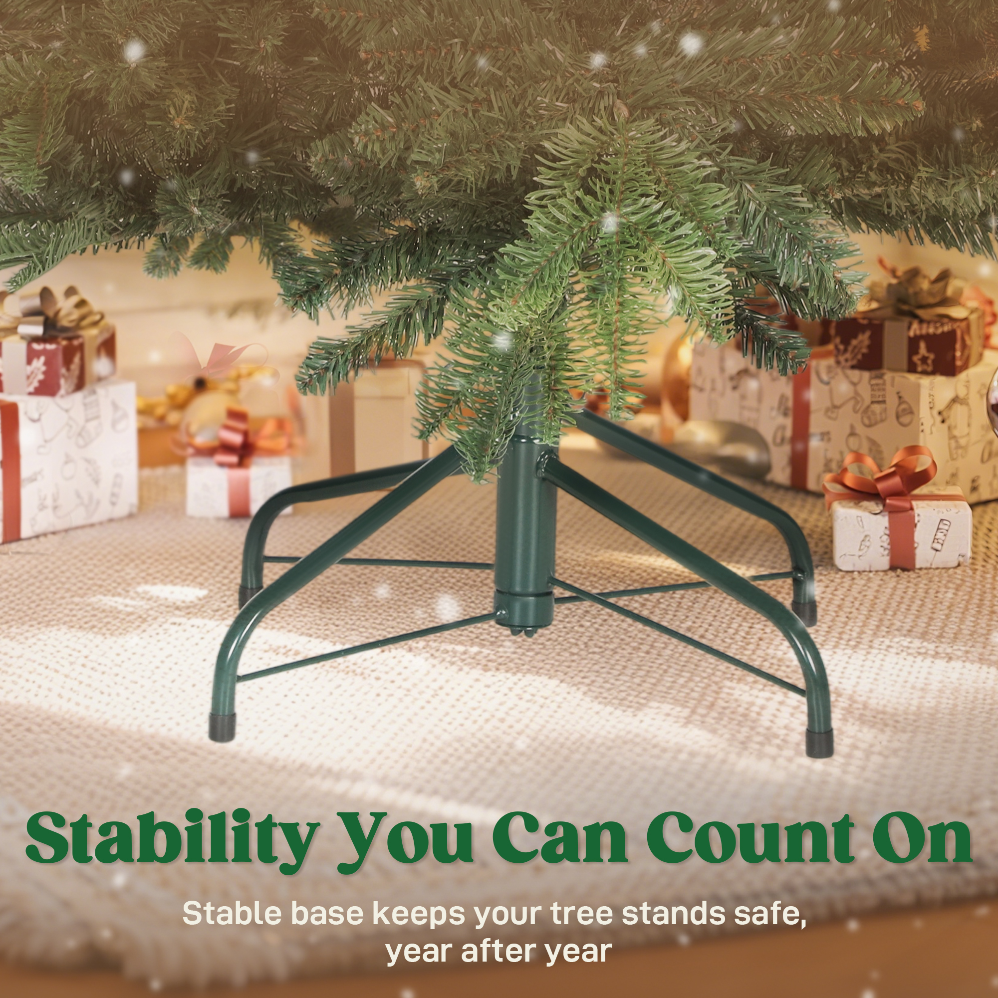 HOMCOM 5ft Artificial Christmas Tree with Realistic Branches, Easy Assembly Green 8