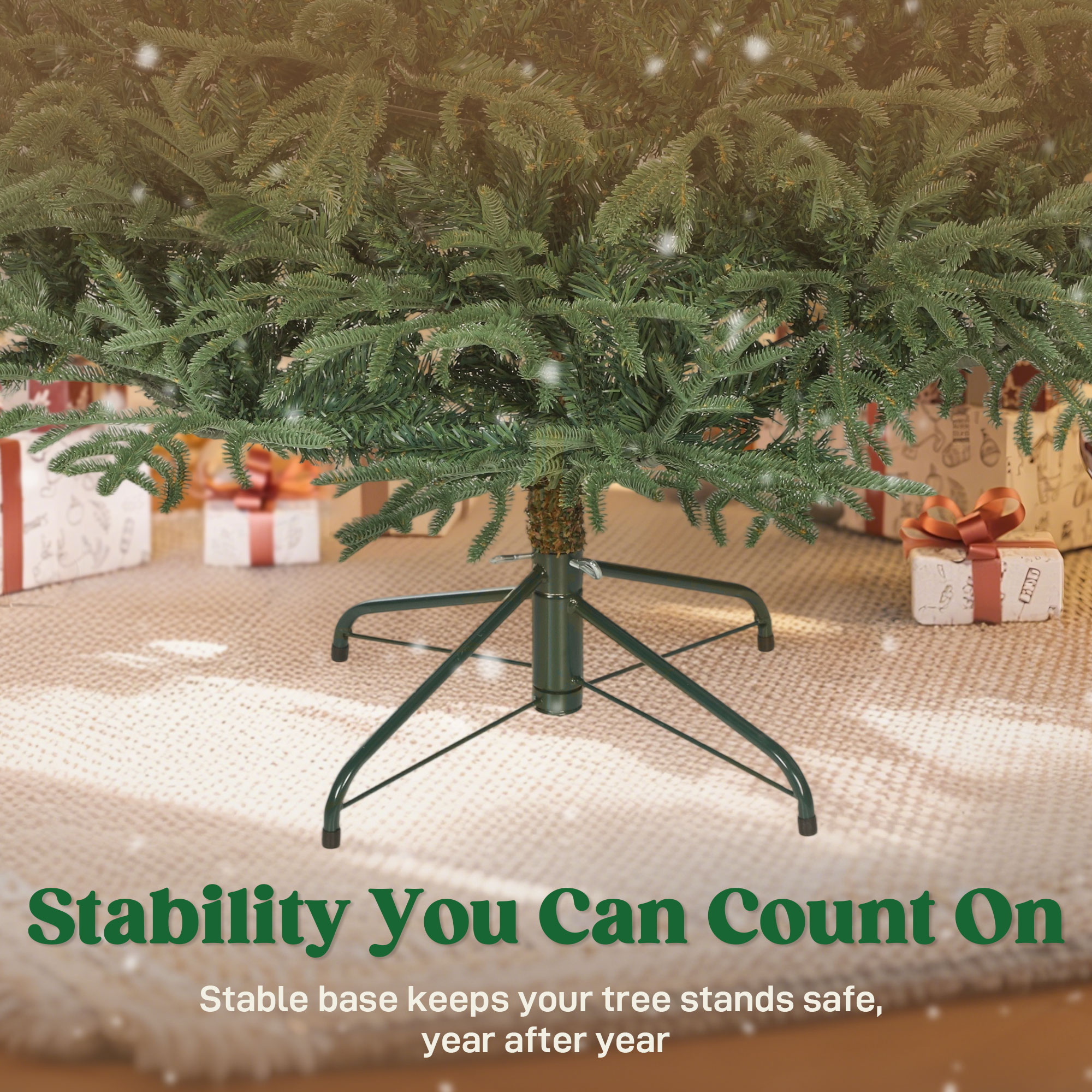 HOMCOM 7 ft Full Spruce Christmas Tree with Realistic Dense Tips, Easy Assembly Green 7