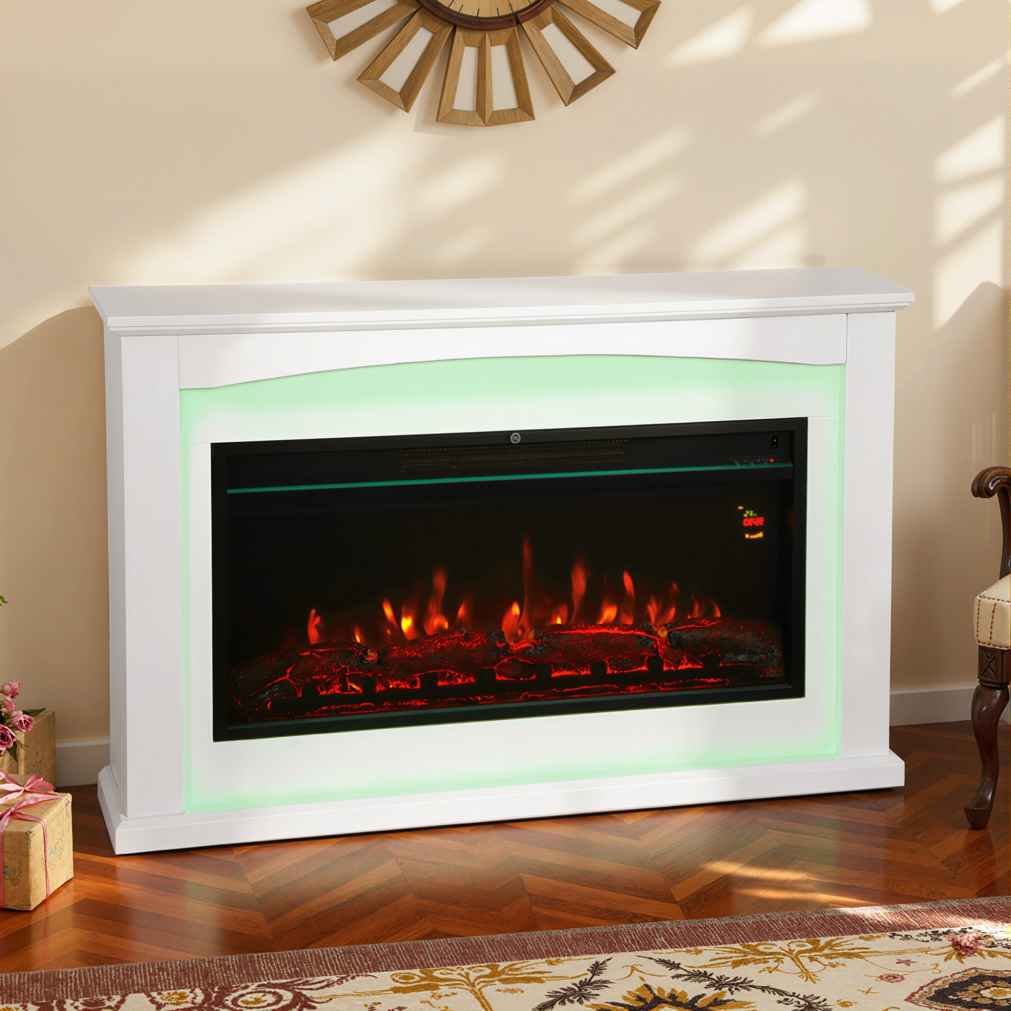 HOMCOM Elektrokamin 1000W/2000W, Flammeneffekt mit 5 Helligkeitsstufen, Dek günstig online kaufen