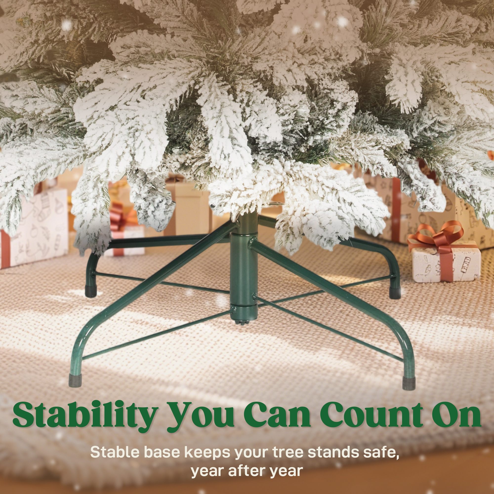HOMCOM 6ft Flocked Artificial Christmas Tree 8