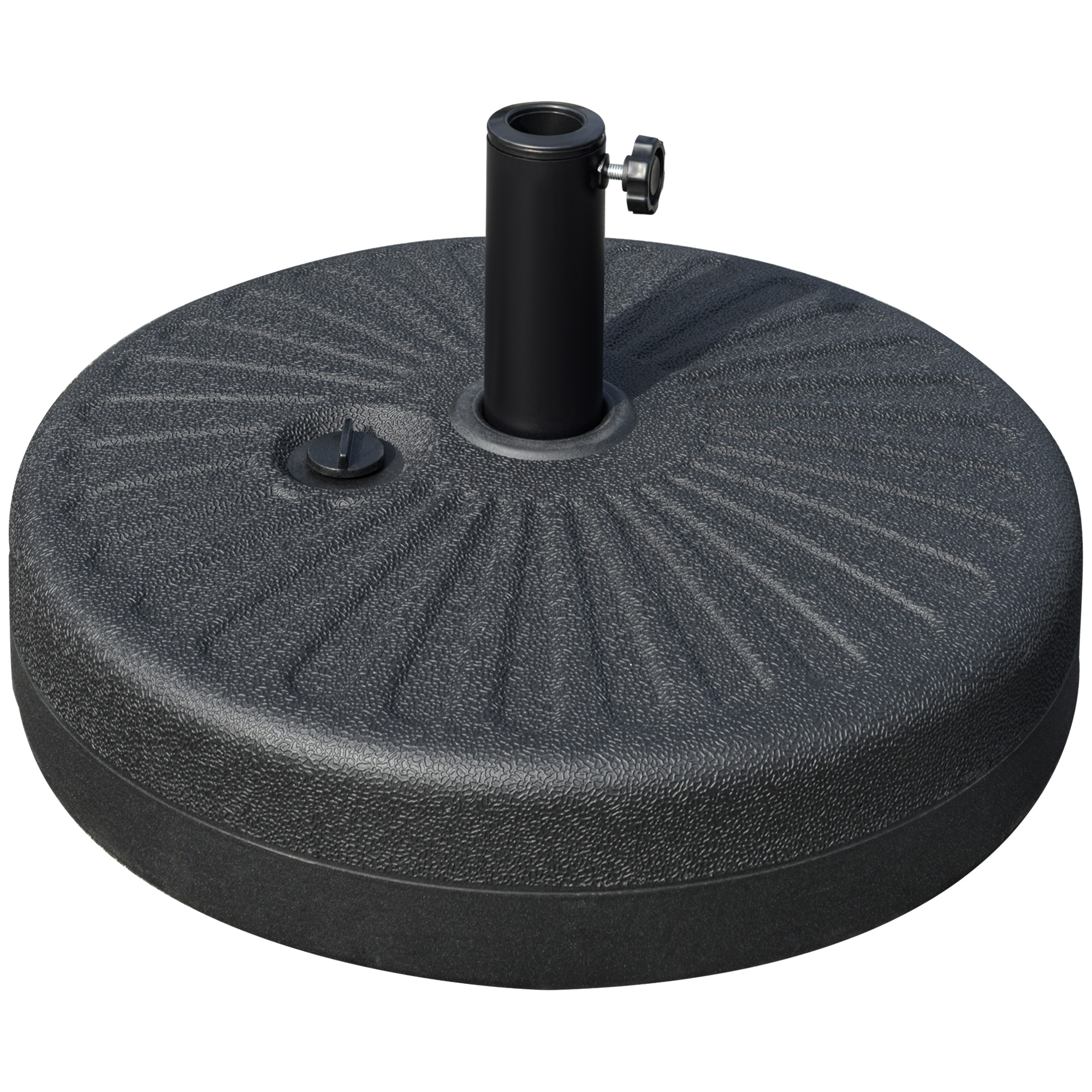 Outsunny Sonnenschirmständer 22 kg für Ø38/48 mm Sonnenschirm, Zement schwarz, stabil & wetterfest, Ø51 x 12H cm   Aosom.de – Outsunny