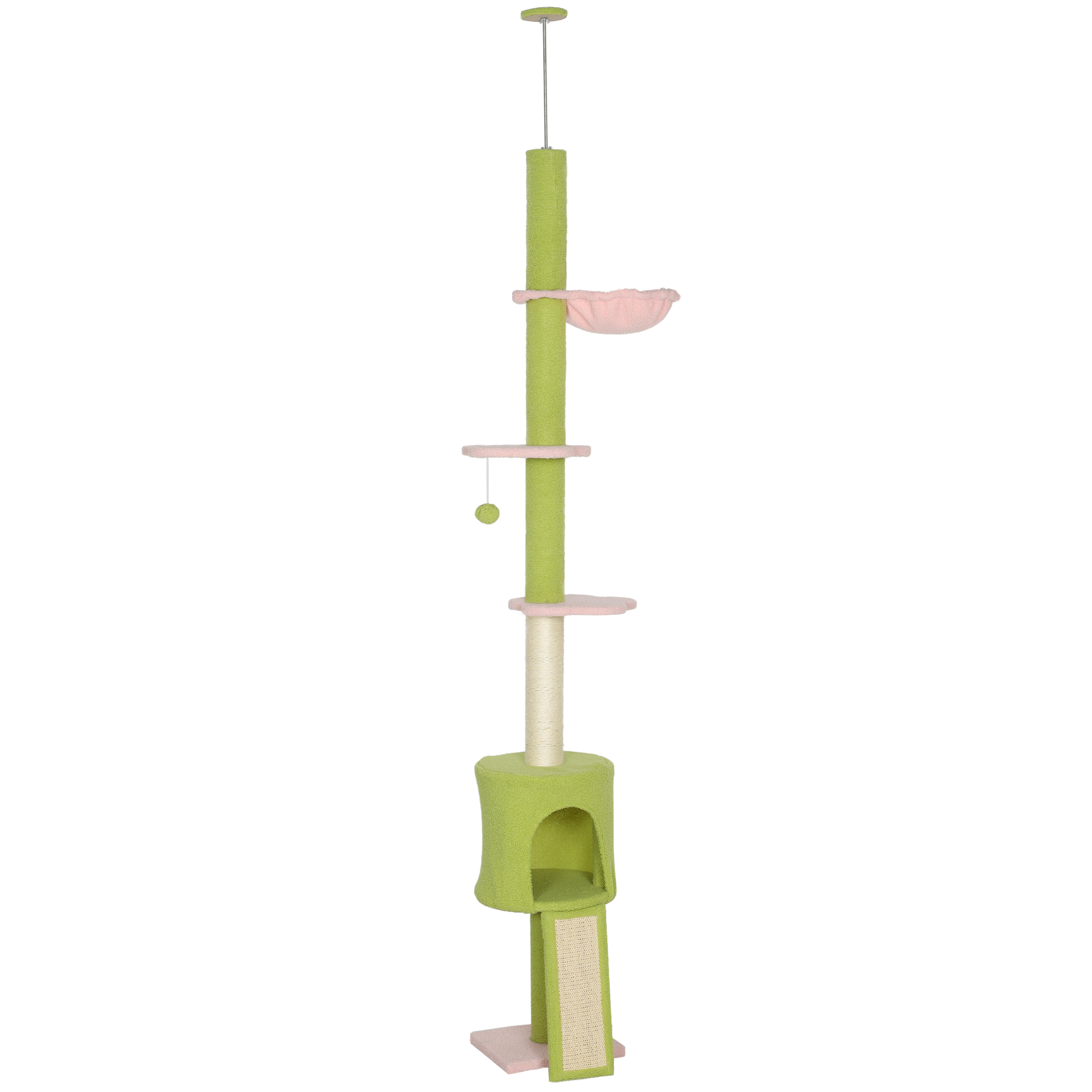 PawHut Boden-zu-Decke-Kratzbaum, 5 Ebenen, höhenverstellbar 220-240 cm, Blu günstig online kaufen