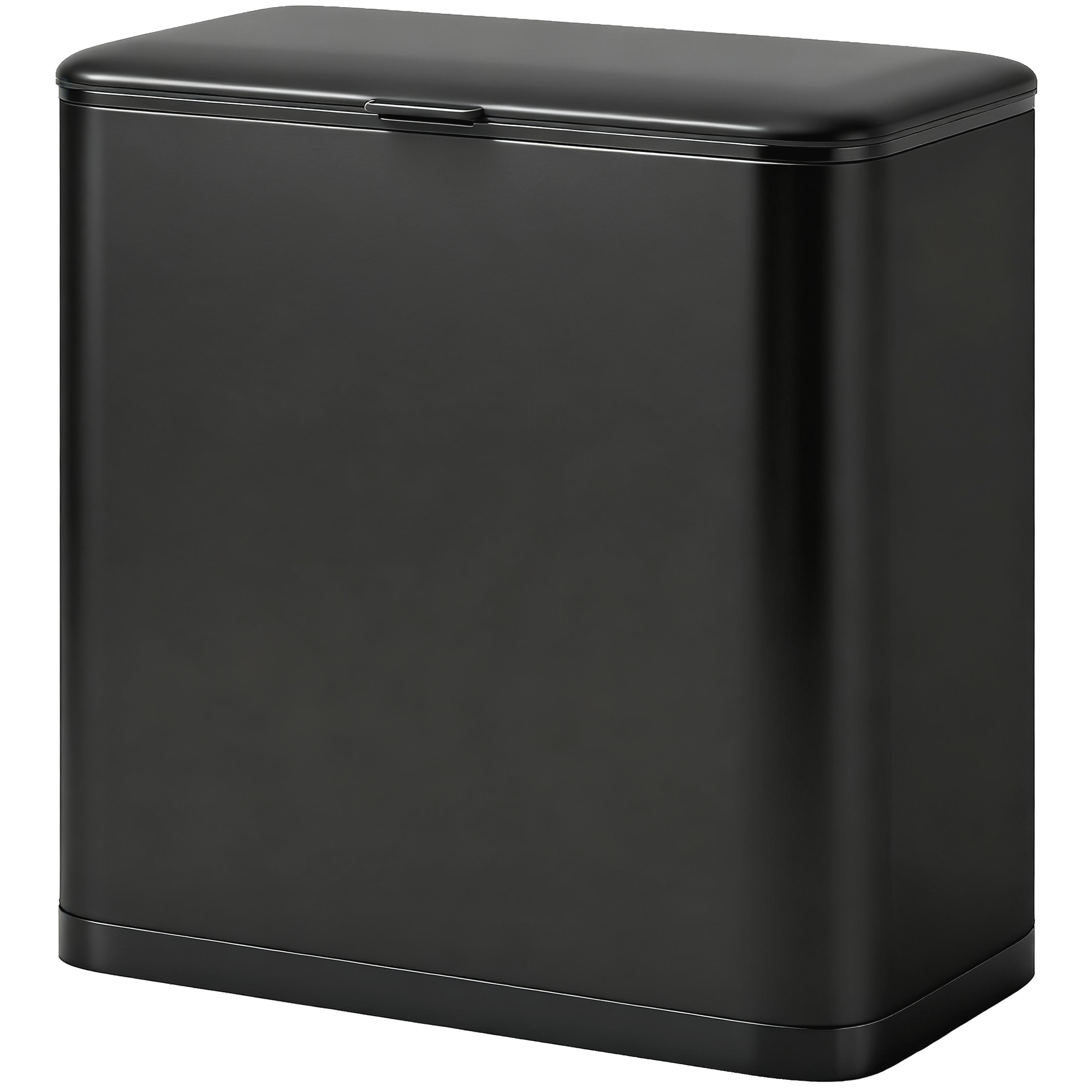 HOMCOM Poubelle 8 L, placable sur pied ou suspendue, acier inoxydable, Noir