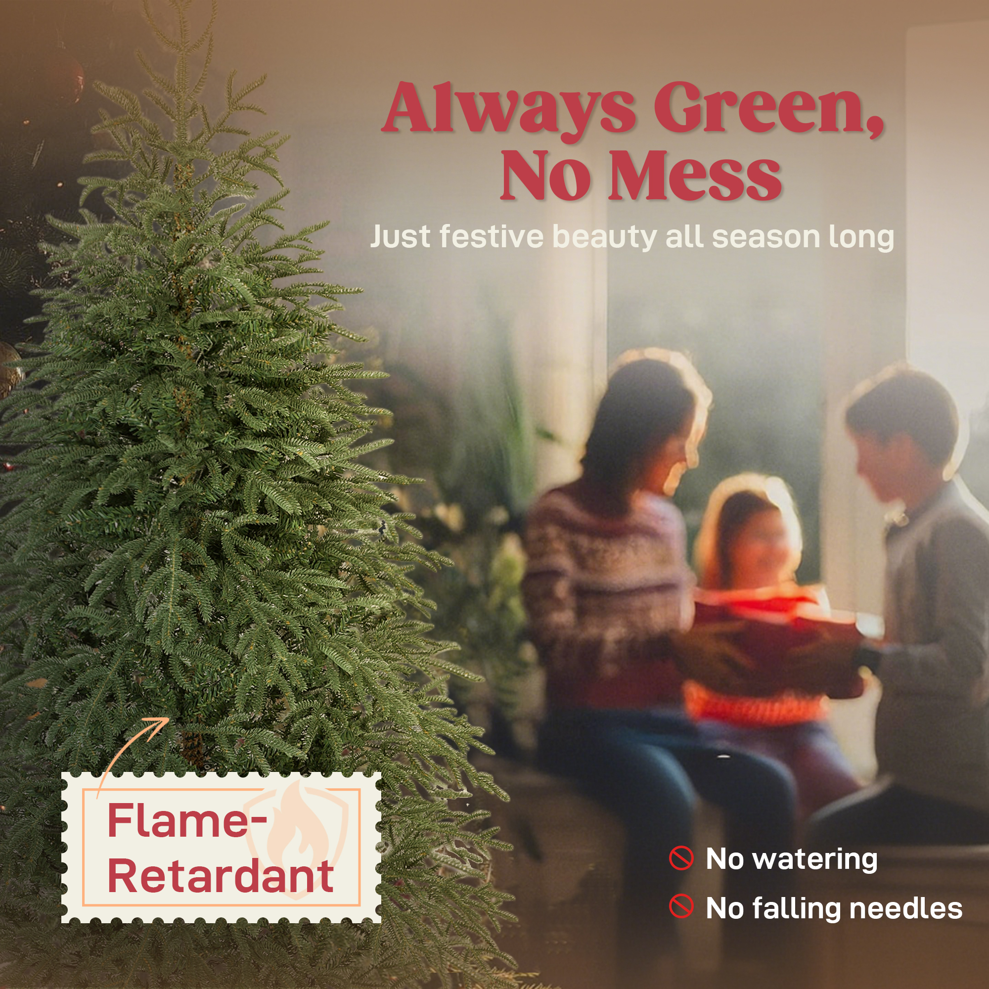HOMCOM 6 ft Full Spruce Christmas Tree with Realistic Dense Tips, Easy Assembly Green 4