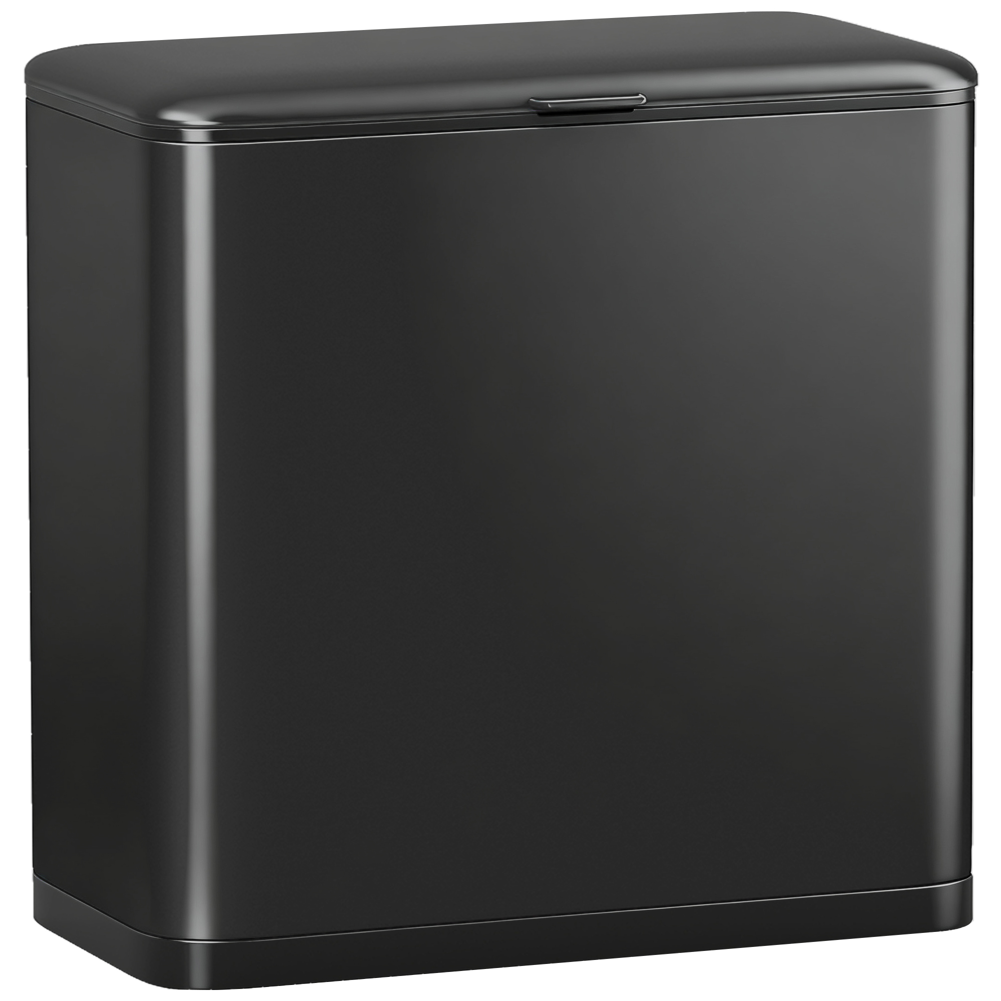 HOMCOM Cubo de basura 8 L, colocación independiente o colgado, acero inoxidable, negro