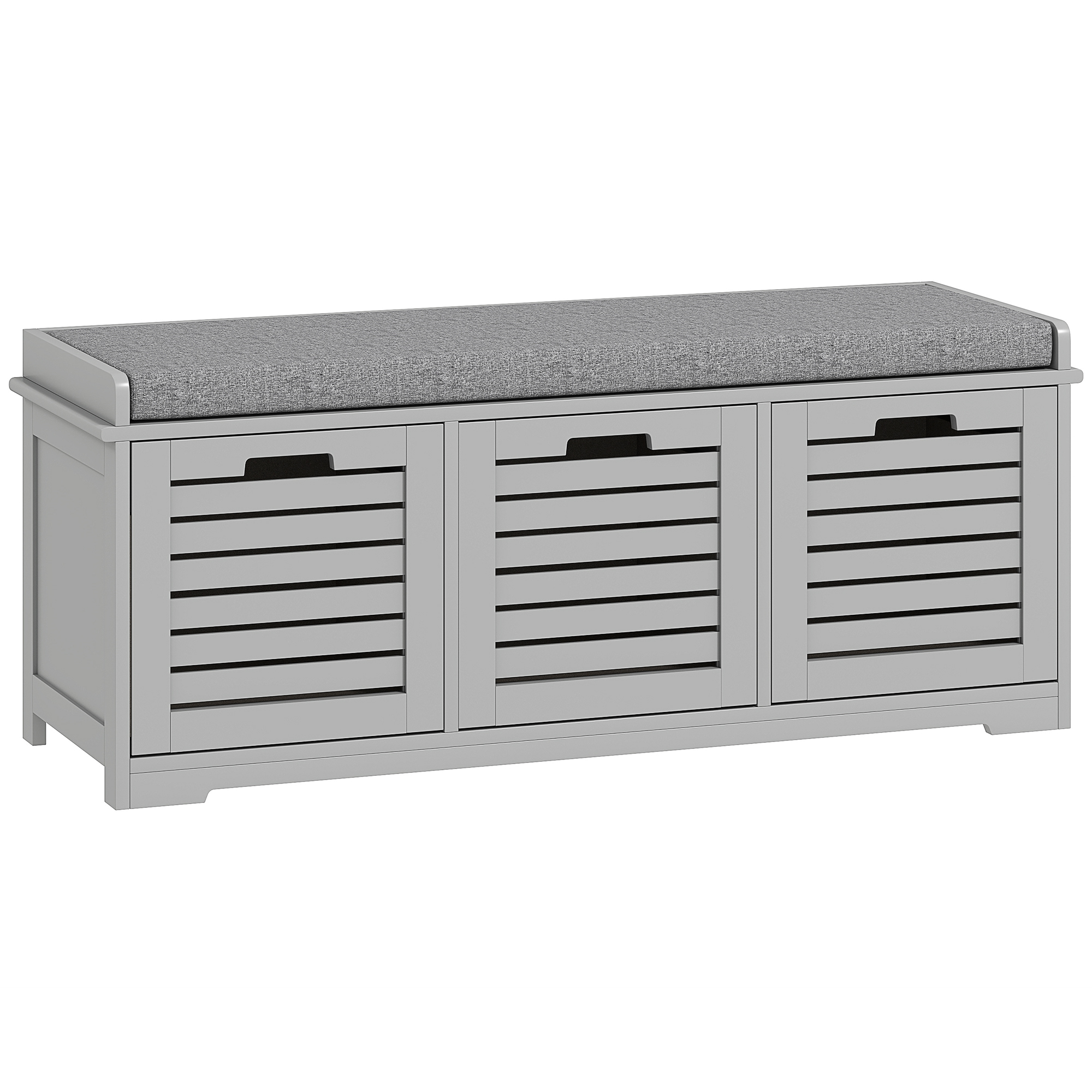 HOMCOM 3-Drawer Shoe Storage Bench Grey