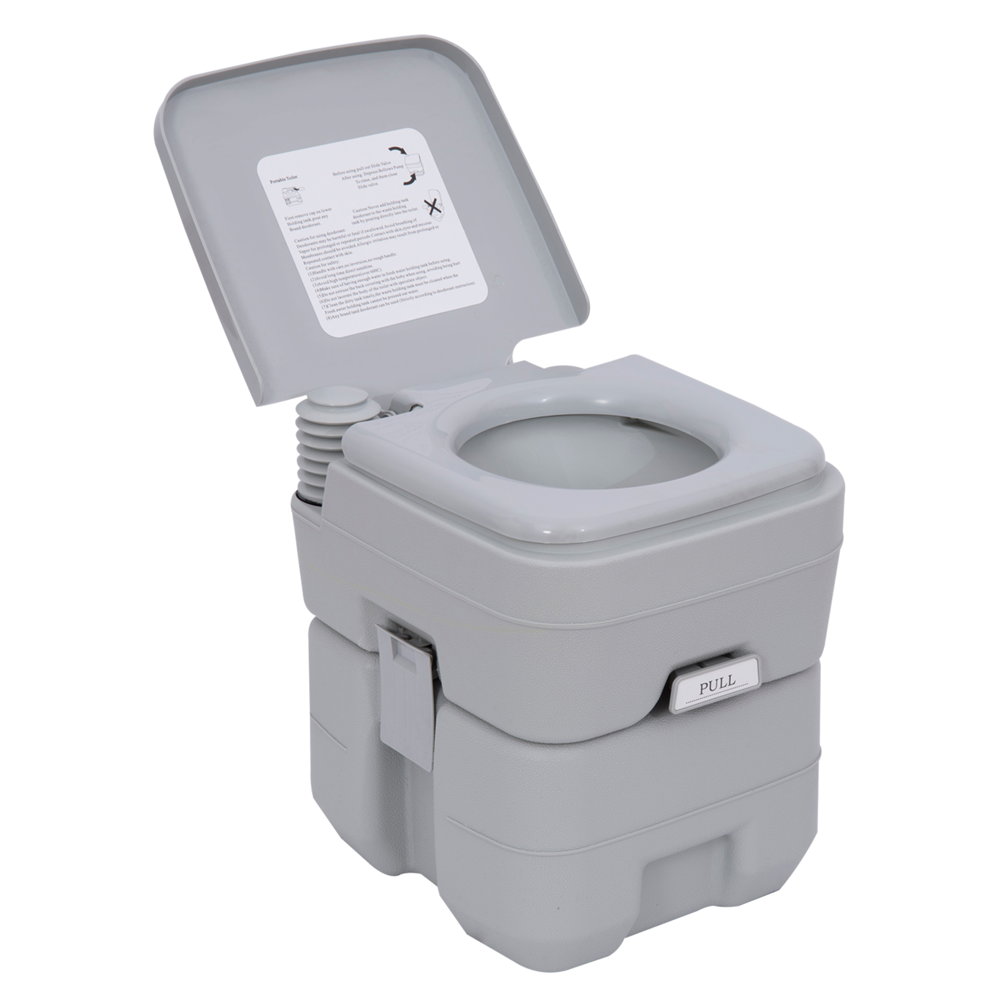 Outsunny Portable Camping Toilet, 20L Flushable Porta Potty with 2 Detachable Tanks and Double Seal Valve for Travel Fishing Festival Campsite