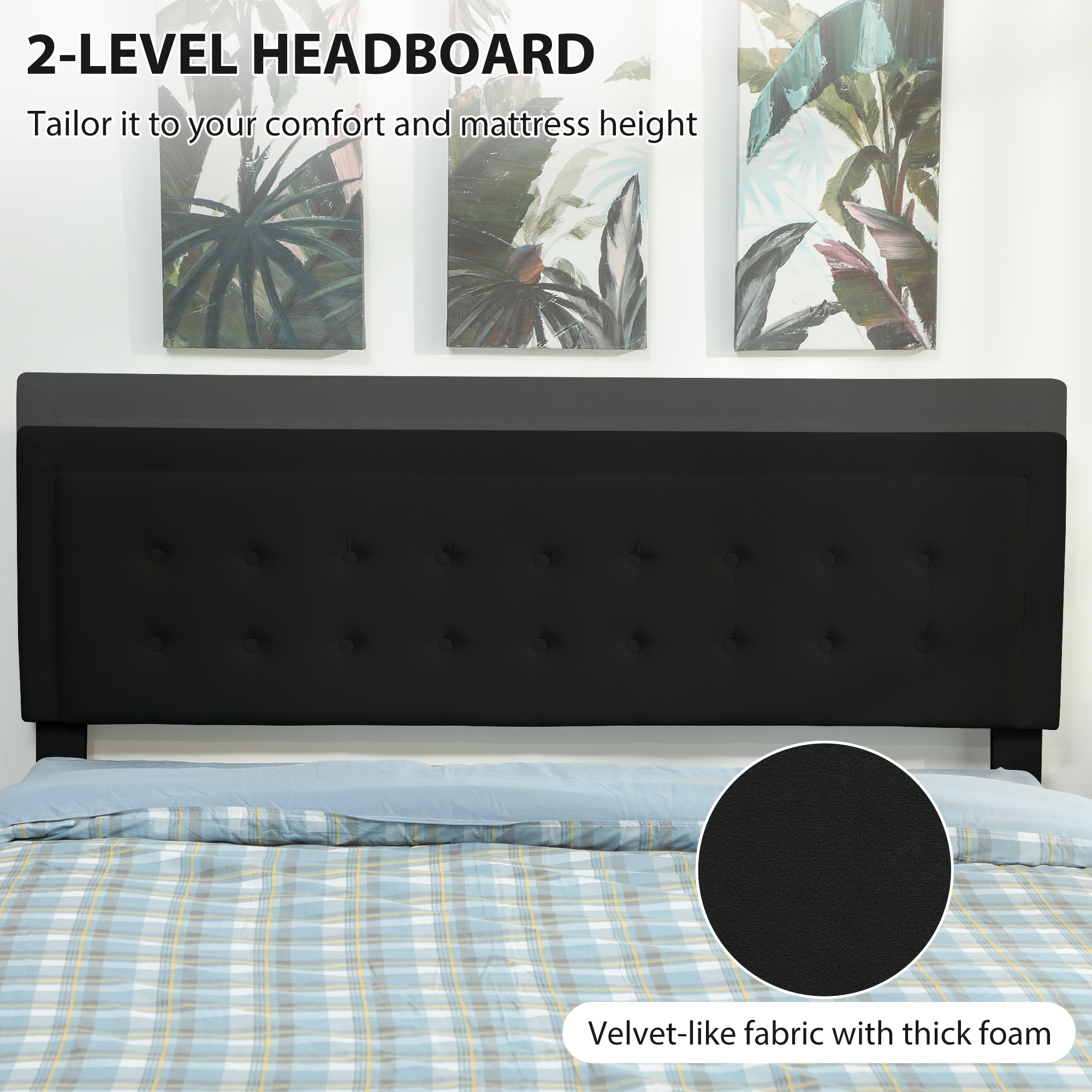 HOMCOM King Size Ottoman Bed Frame, with Front Drawer Black 5