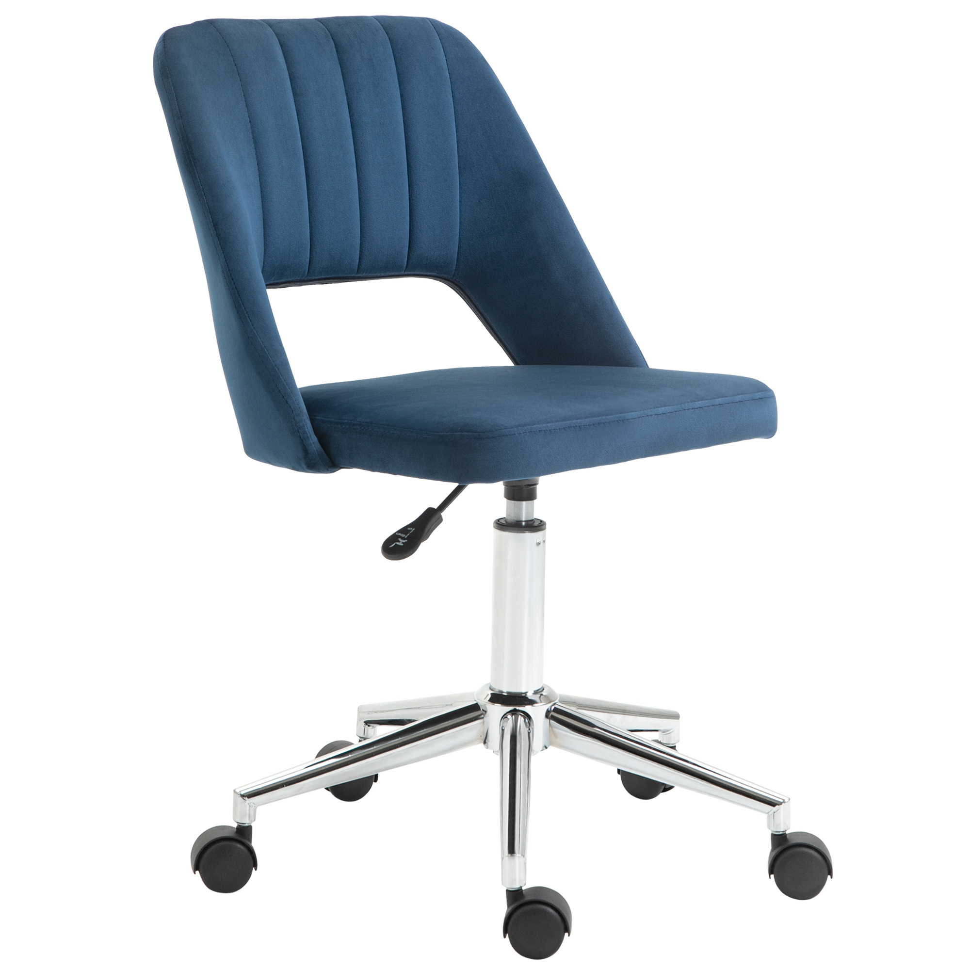 Picture of Vinsetto Armless Velvet-Feel Office Chair - Dark Blue