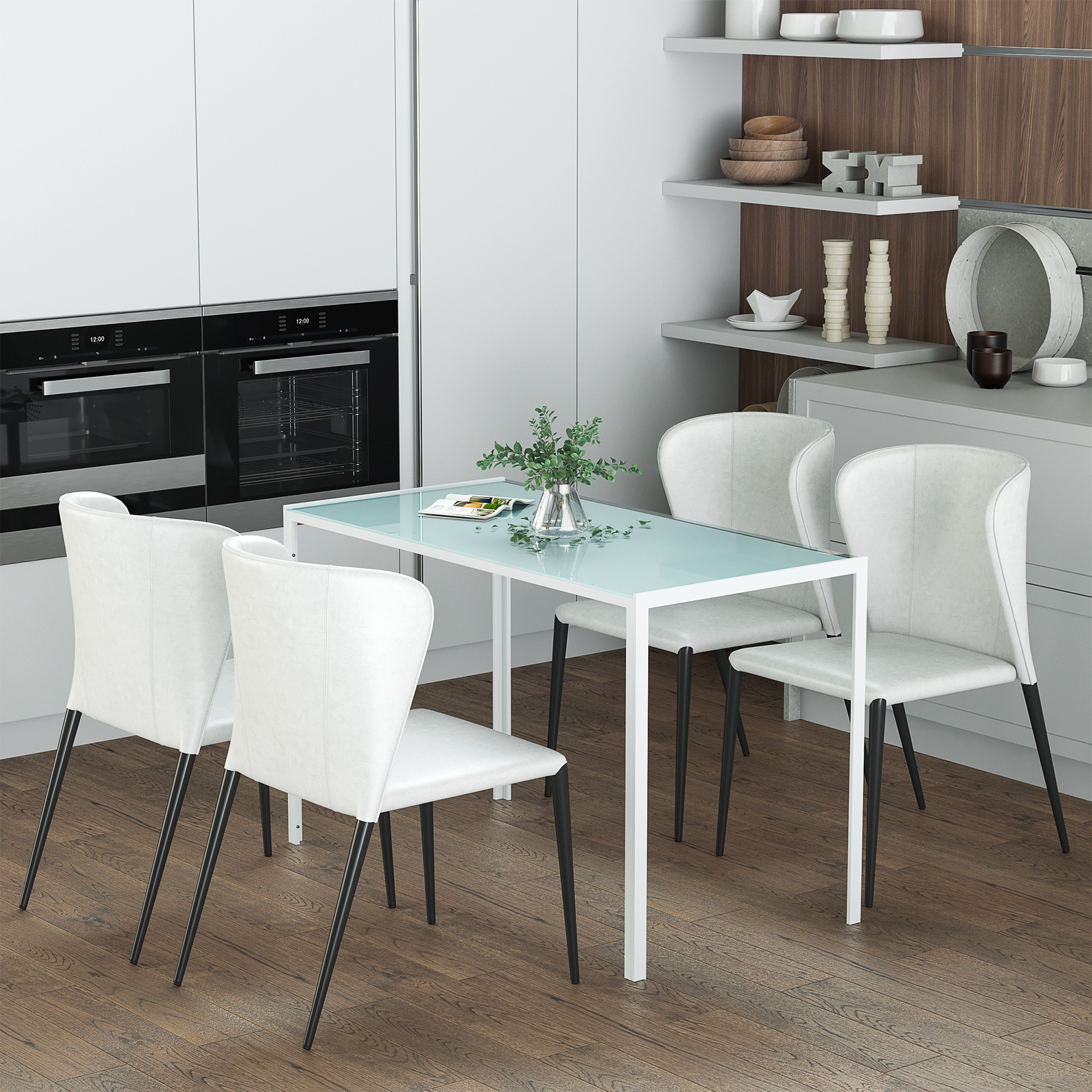 HOMCOM Esstisch 120 x 60 cm Küchentisch für 4 Personen Esszimmertisch mit T günstig online kaufen