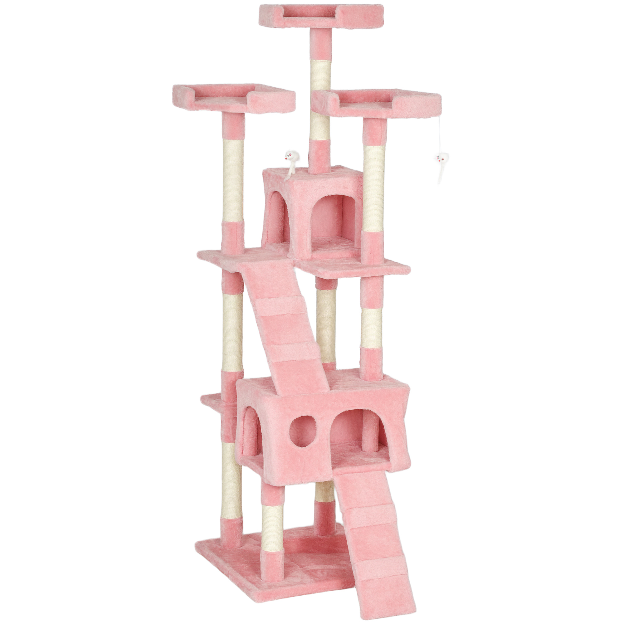 Picture of 173cm Cat Tree Scratching House Activity Play Centre Pink