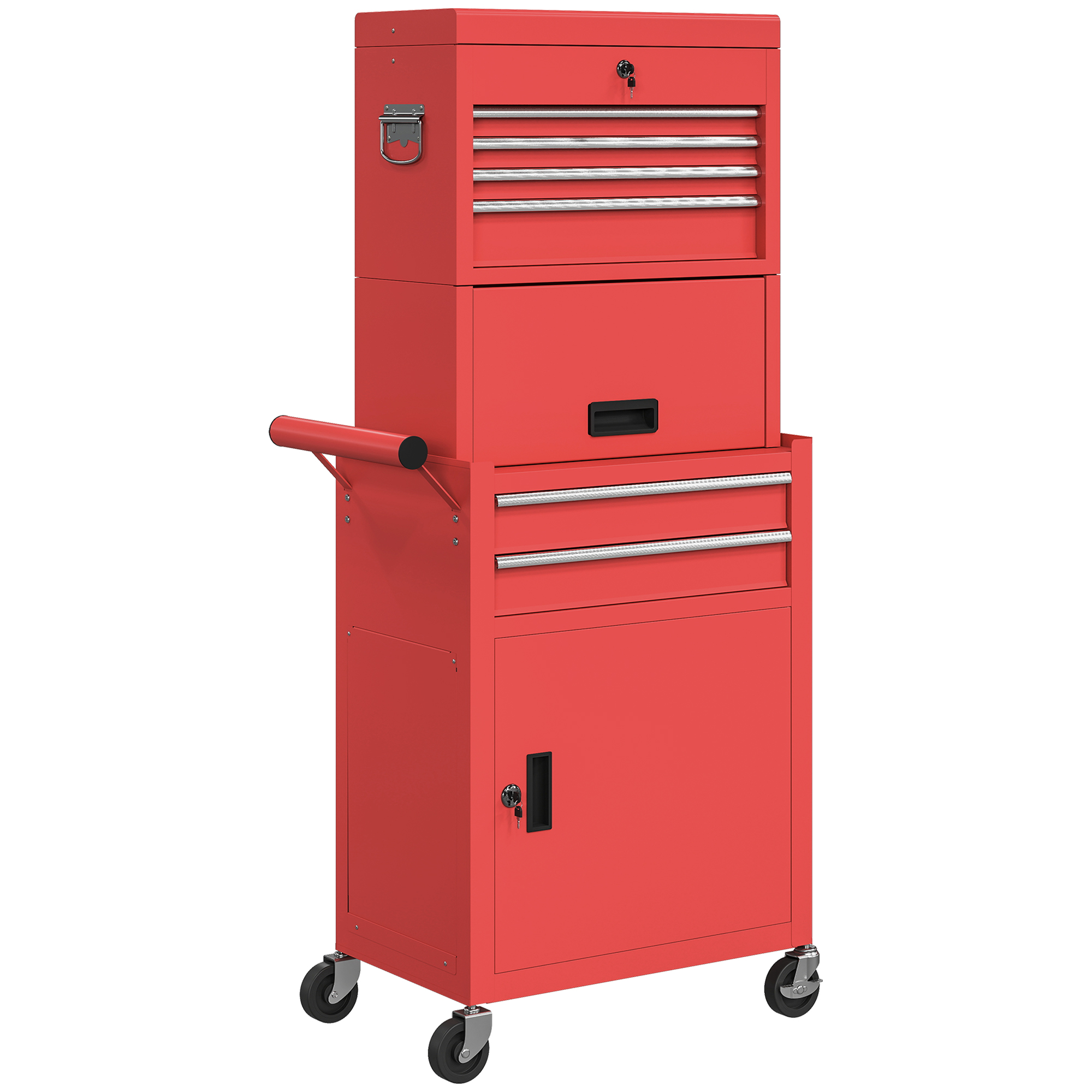Picture of Three-Part Steel Locking Tool Chest - Red
