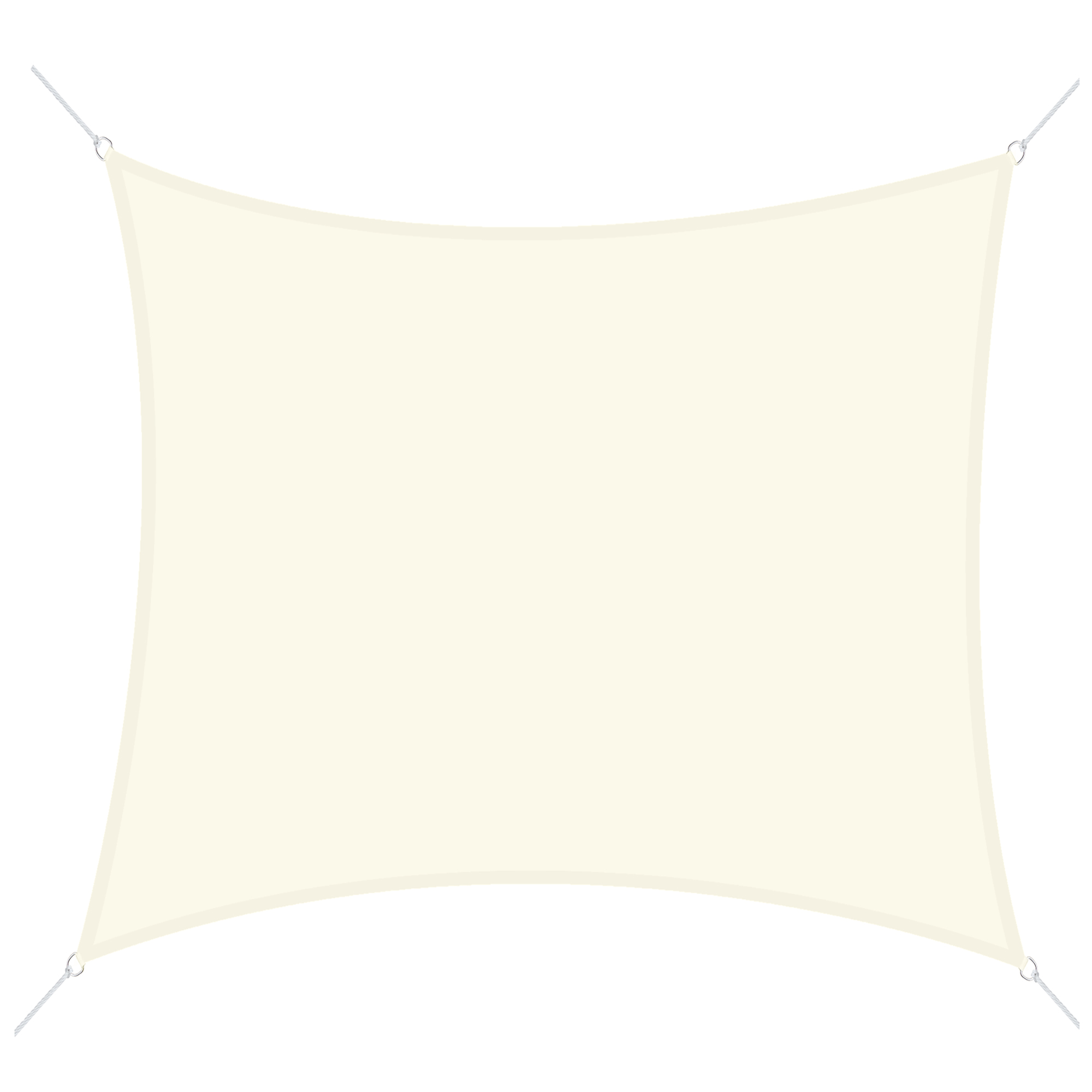 Outsunny Toldo Vela Cuadrado 3x3m Protección Solar para Terraza Jardín Camping Resistente al Agua Protección UV Poliéster Crema | Aosom España