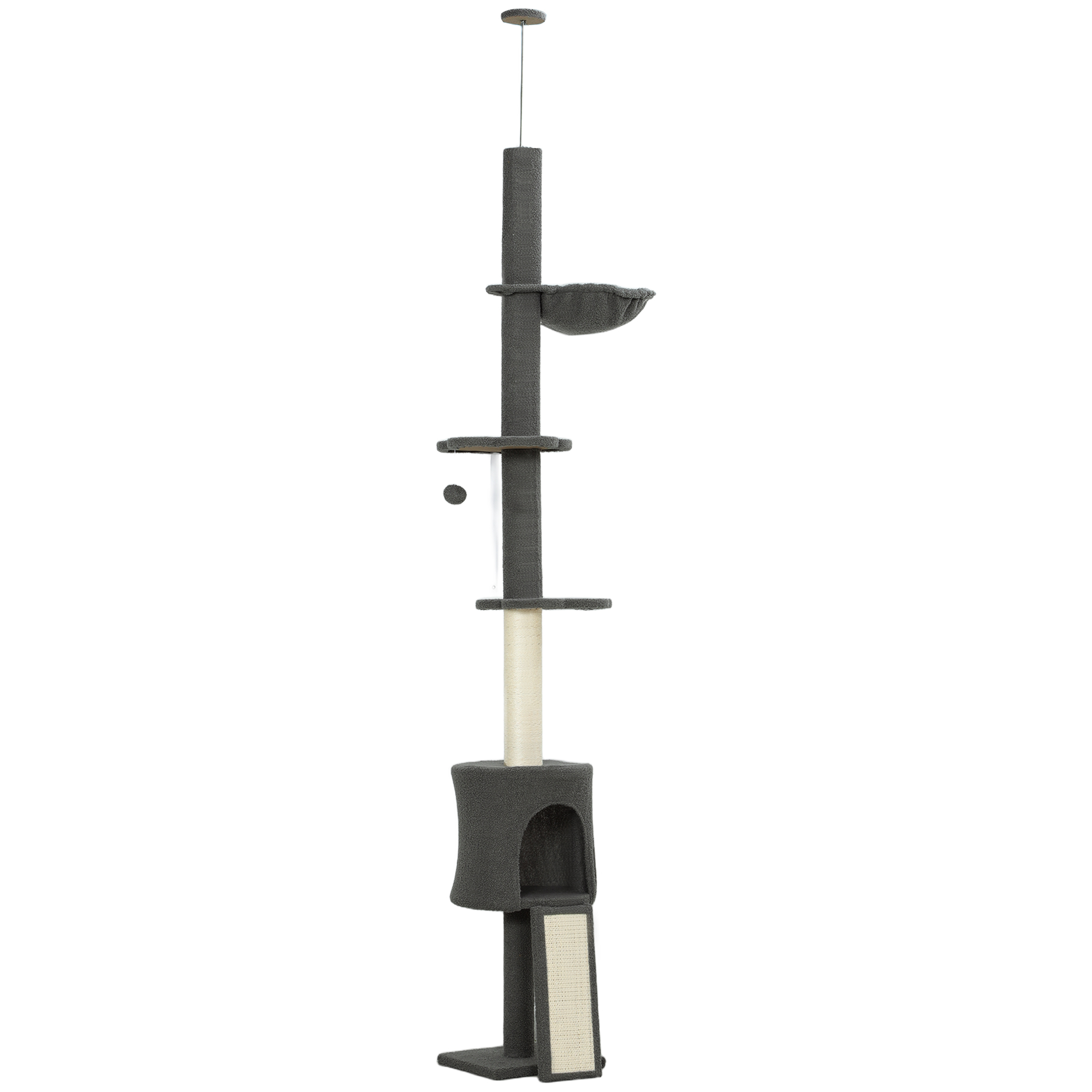 PawHut Kratzbaum Deckenhoch 200-240 cm höhenverstellbar Katzenbaum mit Häng günstig online kaufen