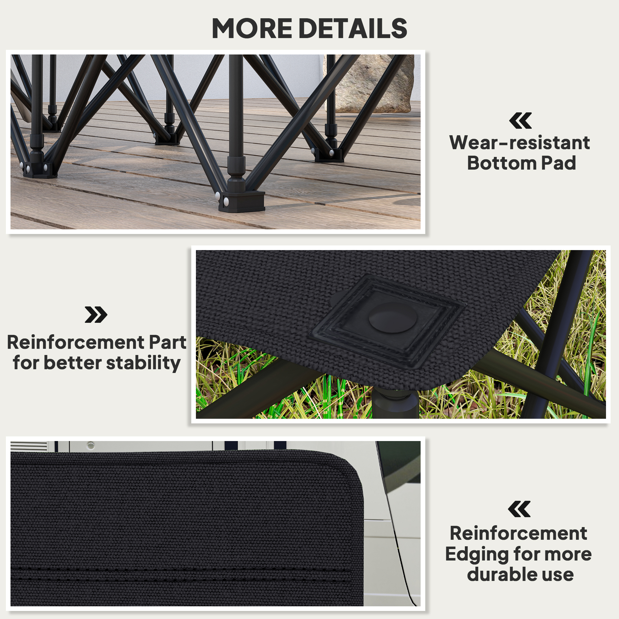 Outsunny 6 Seater Folding Camping Chair with Cup Holder & Carry Bag Black 7