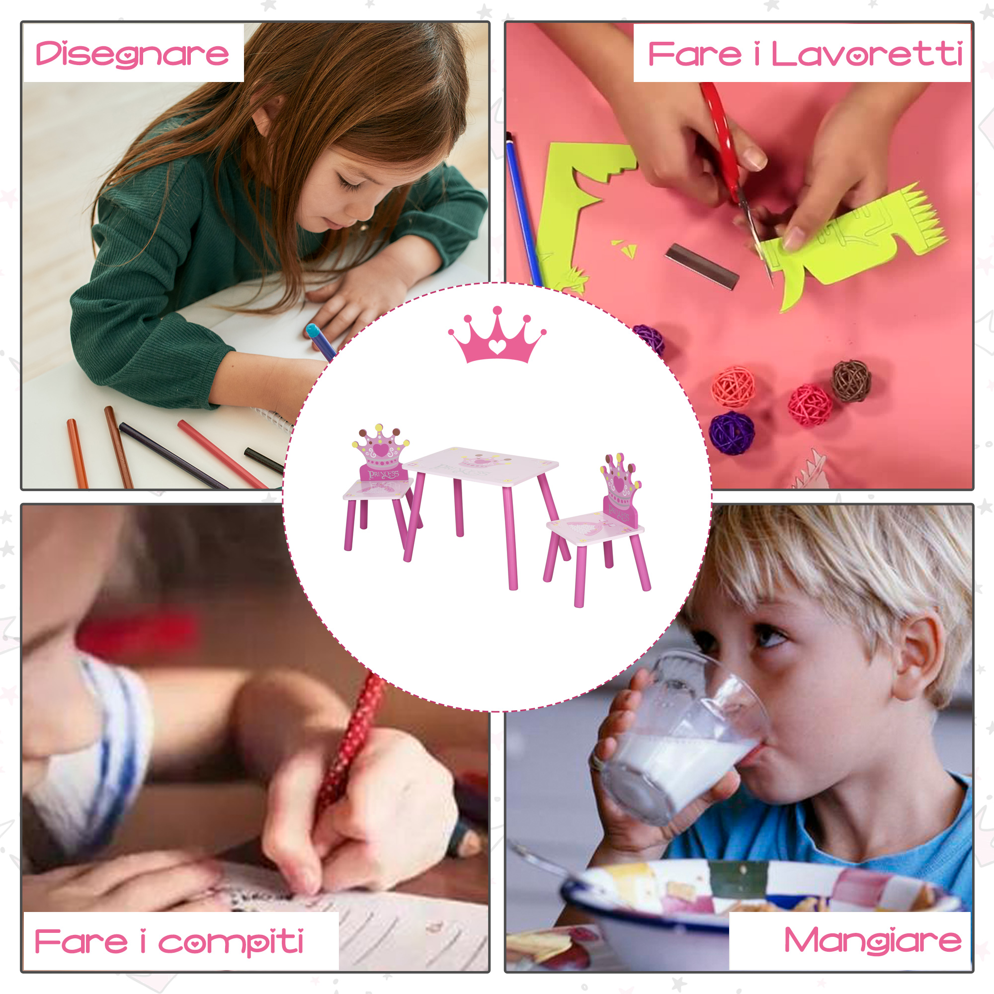 Syntego Kit 5D Diamond Painting In Legno - Decorazione Da Tavolo Fungo E Rana Con Strass, Fai Da Te Rilassante, Alta 20 Cm