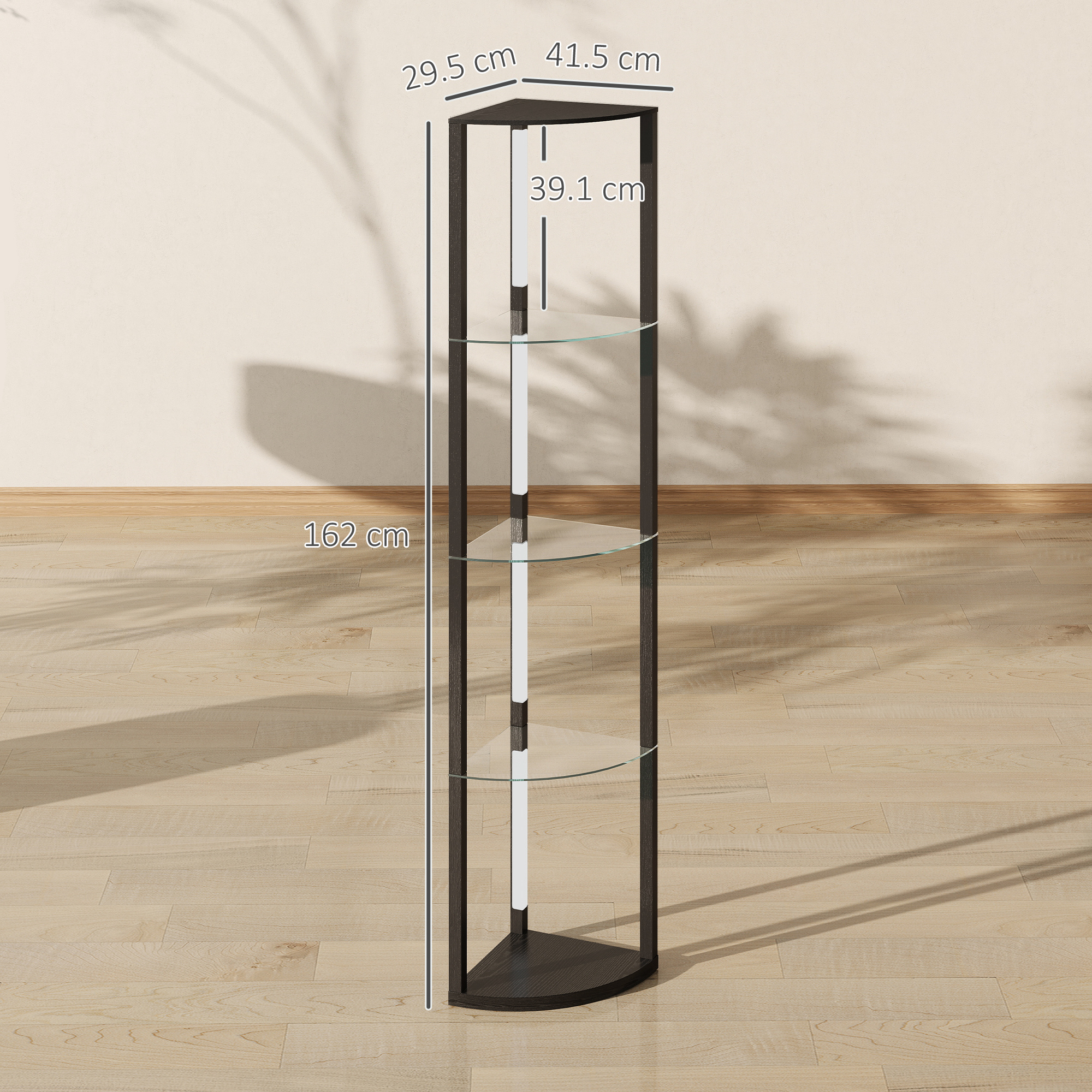 HOMCOM LED Floor Lamp with Shelves, Dimmable Standing Lamp with Foot Switch for Living Room, Bedroom, Black 3