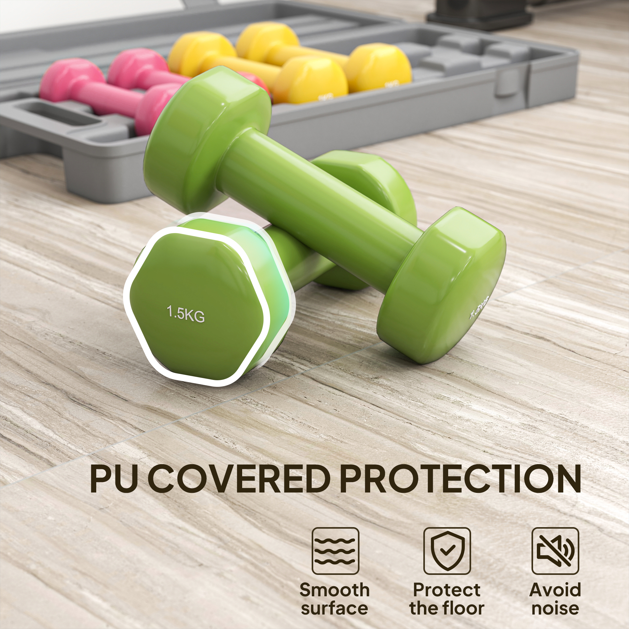 HOMCOM 6Kg Dumbbell Set, Fitness Weight Set for Men and Women, Home Gym Workout 7