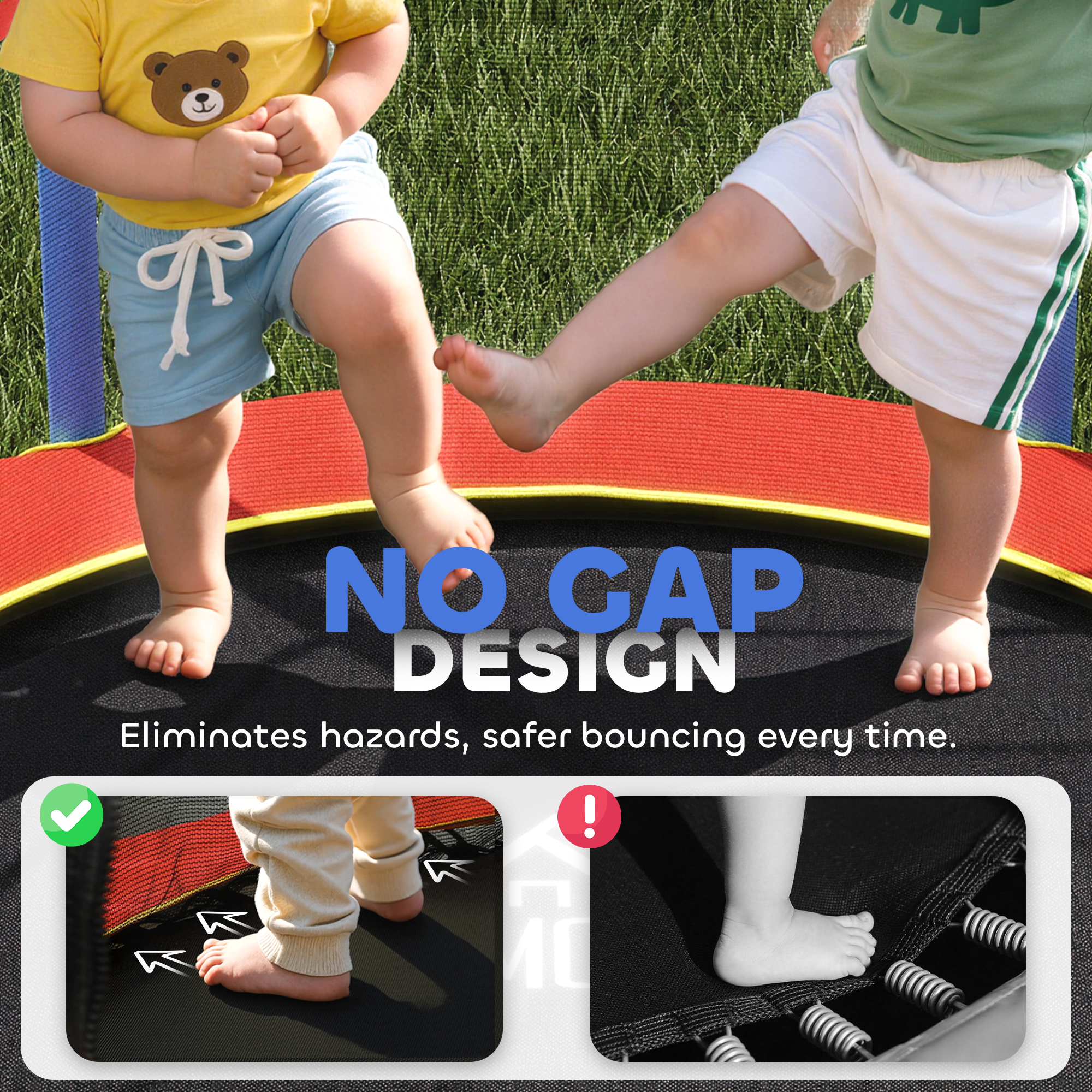 HOMCOM Kids Trampoline, with Safety Net, for Ages 3-10 Years 5