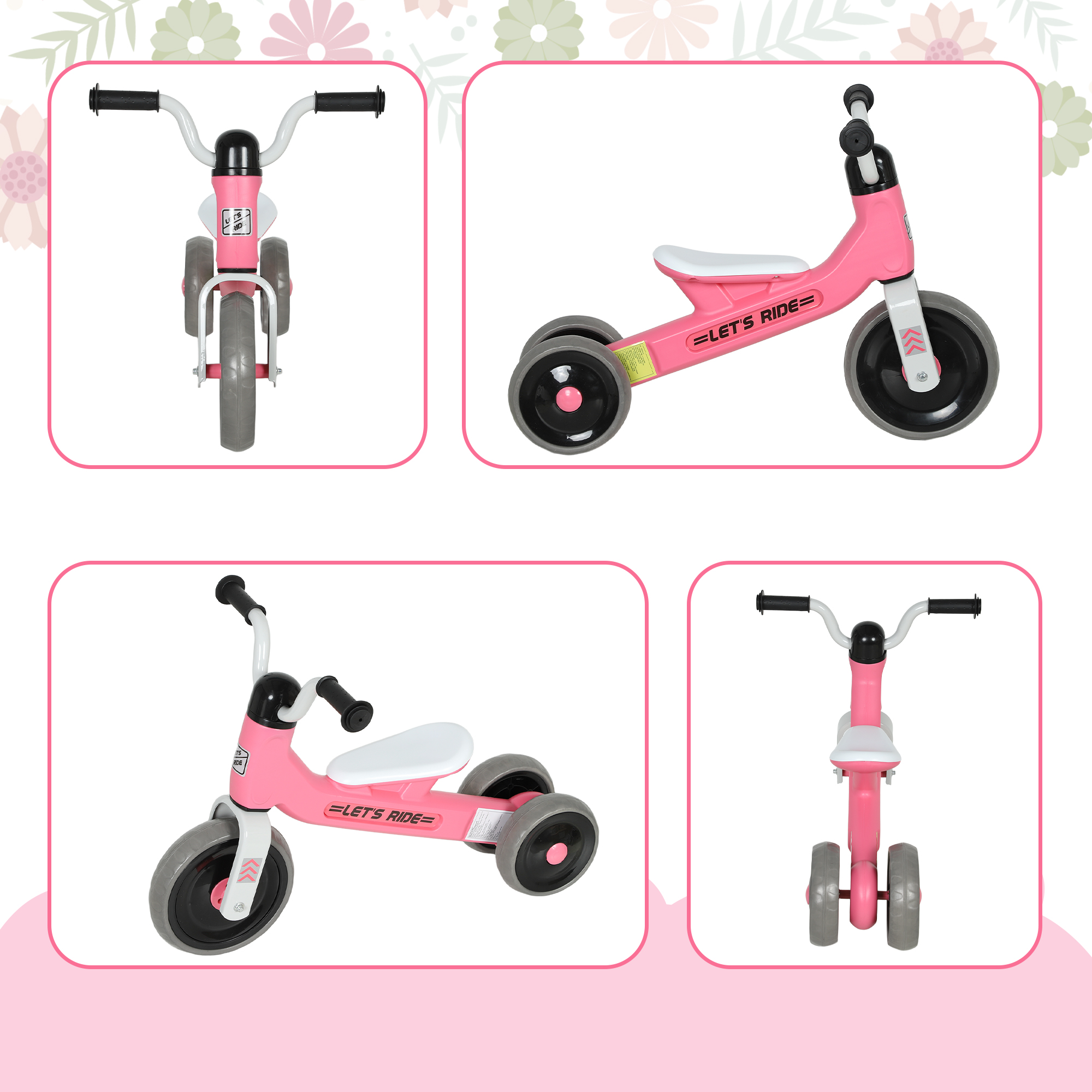 AIYAPLAY Toddler Balance Bike with No Pedal, 3 Silence Wheels for 12-36 Months Boys and Girls, Indoor Outdoor, Pink 9
