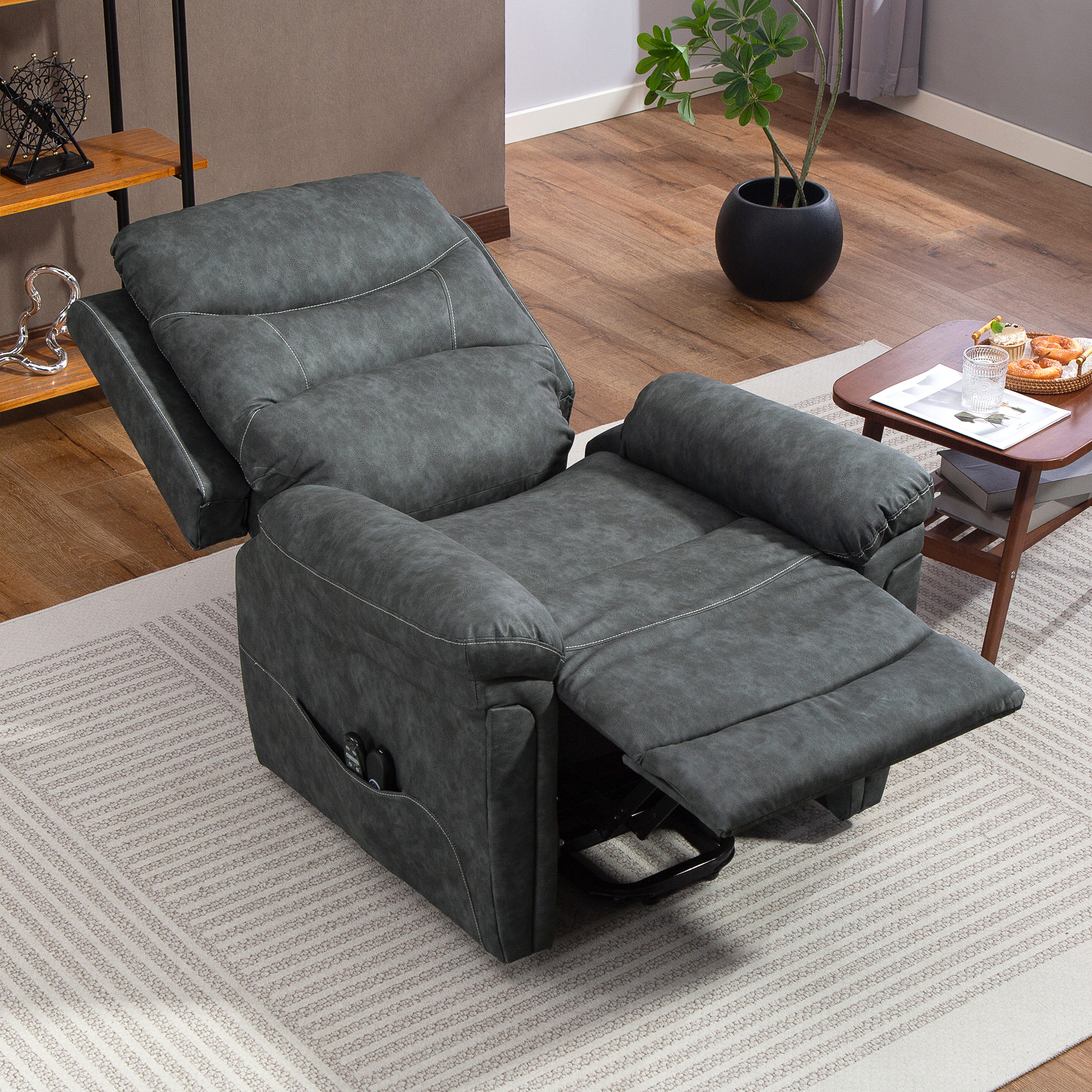 HOMCOM Power Lift Recliner Chair with Vibration Massage, Heat, USB Grey 9