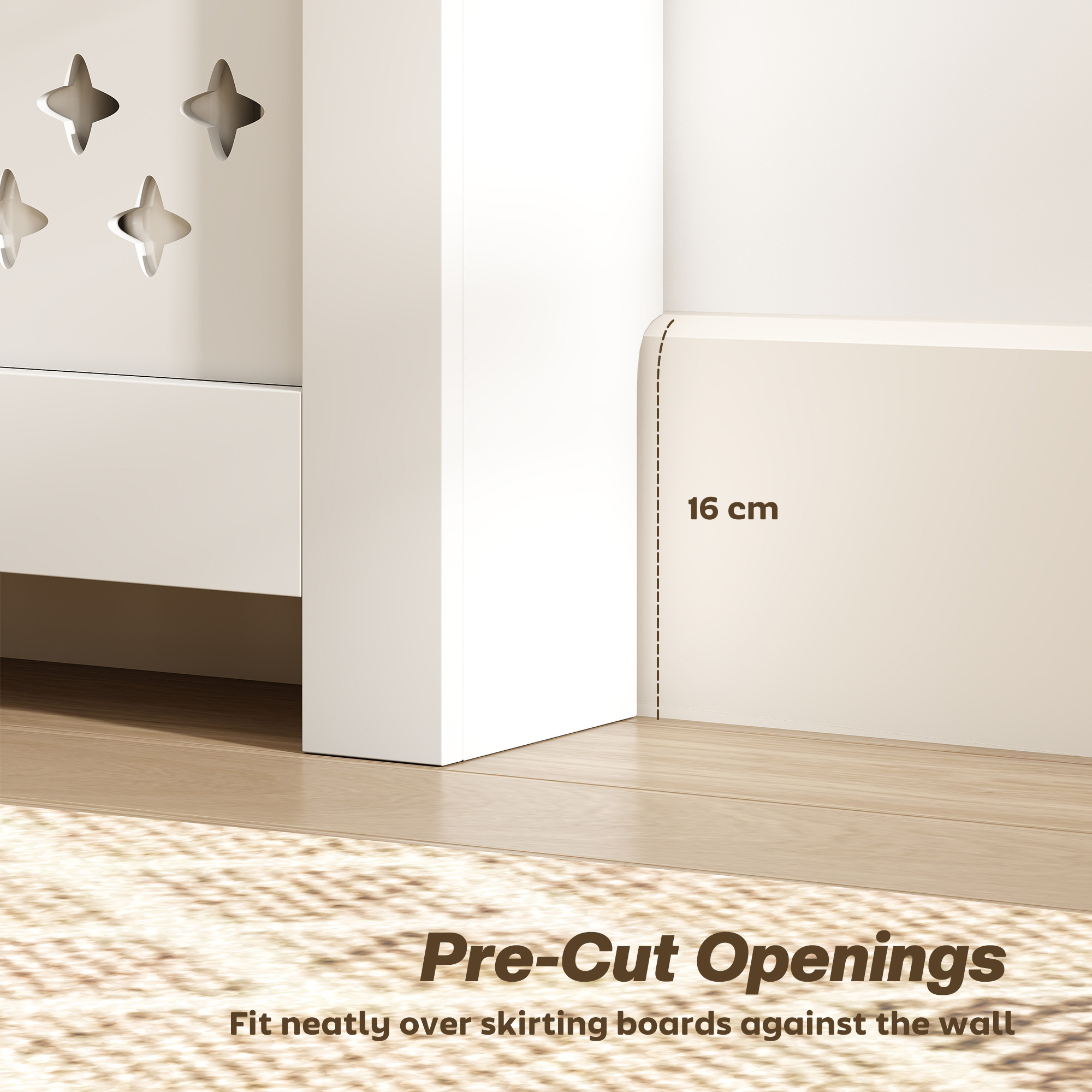 HOMCOM 78 x 19 cm Minimal Radiator Cover, with Drawer White 7