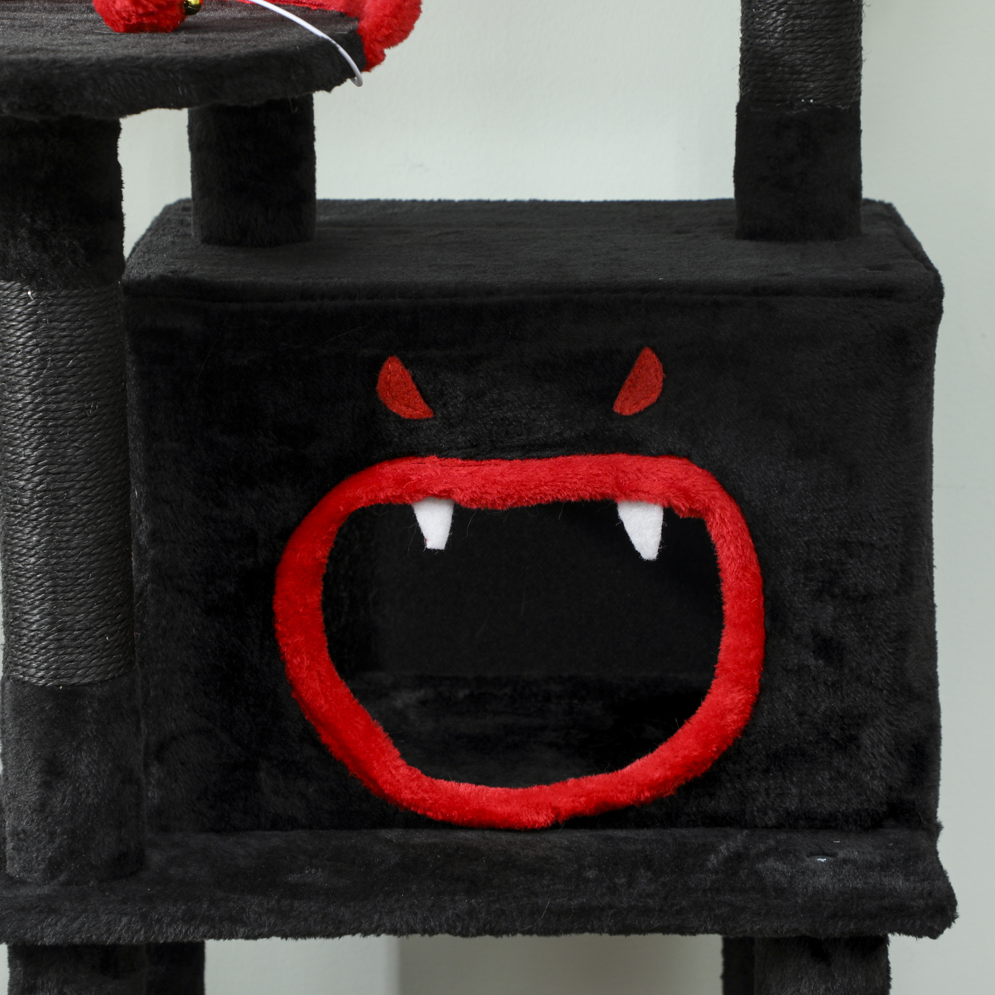 PawHut Gothic Cat Tree, 152 cm Multi-Level Cat Tower for Large Cats with Coffin Bed, Large Condo, for Halloween 9