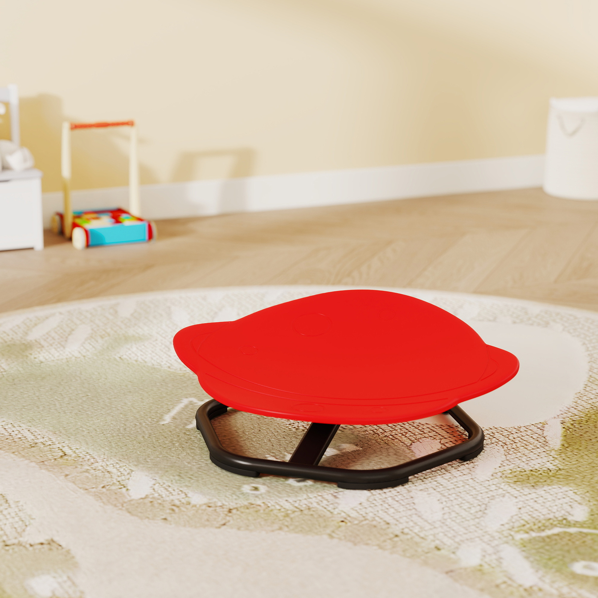 AIYAPLAY Planet-Shaped-kids Swivel Chair, Sensory Spinning Chair for Balance, Coordination Training, Red 8