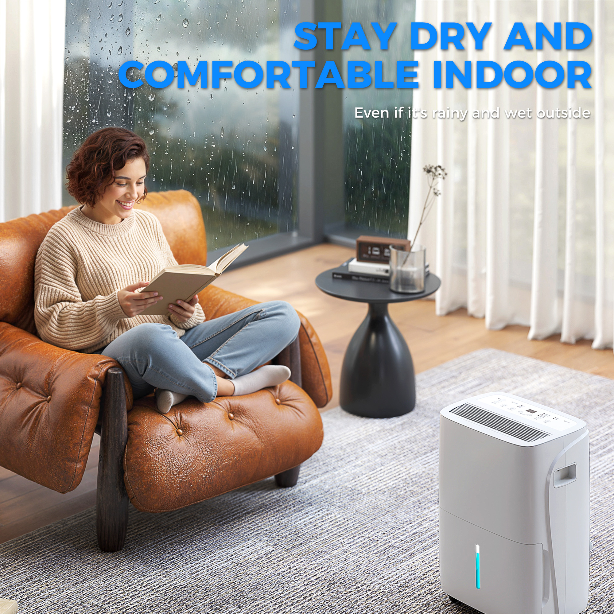 HOMCOM 30L/Day Dehumidifier with Auto-Clean Filter, Continuous Drainage, 4L Water Tank, 24H Timer, Digital Humidity Display, Dehumidifier for Home Damp, Bedroom, Condensation, Mould, Laundry Drying 9