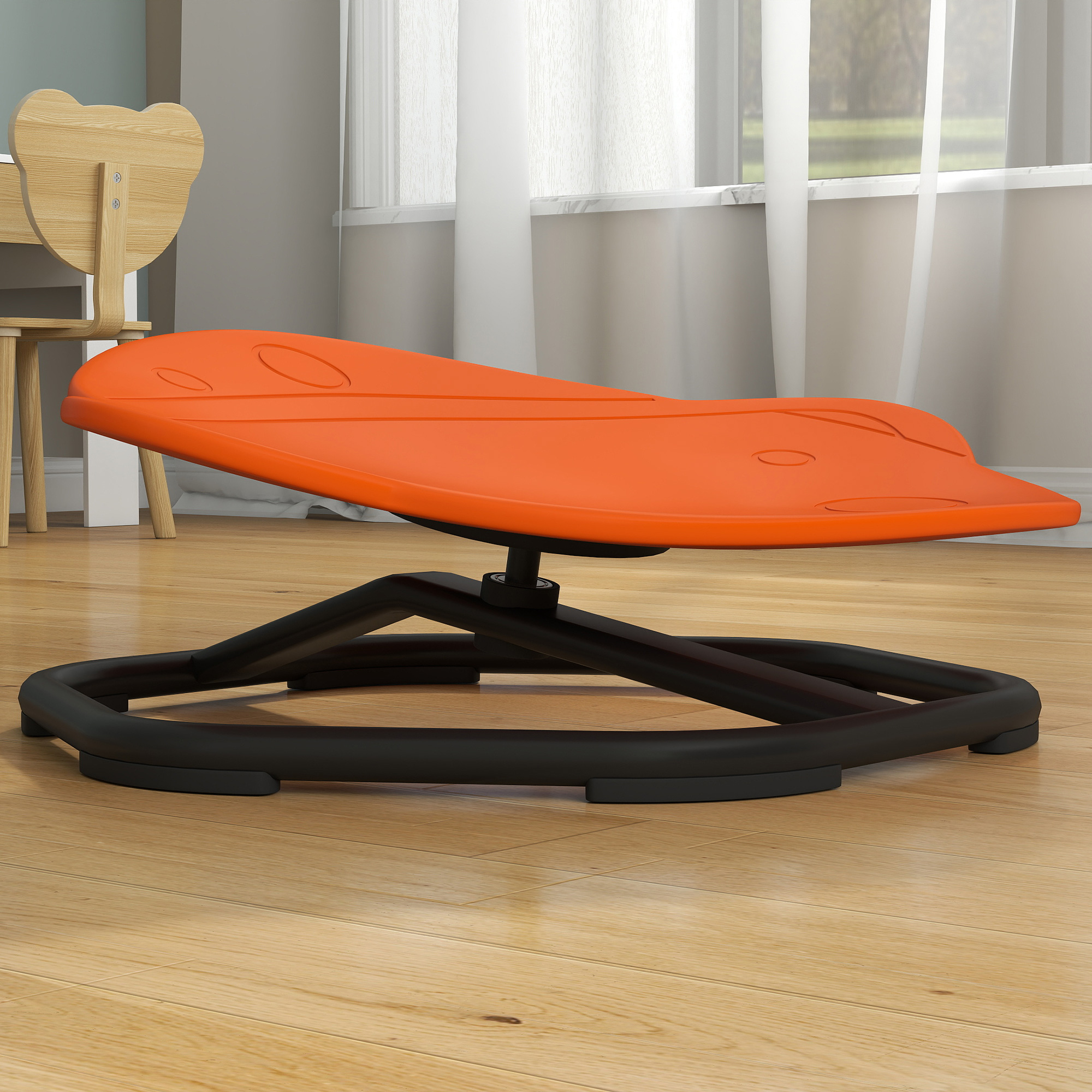AIYAPLAY Planet-Shaped-kids Swivel Chair, Sensory Spinning Chair for Balance, Coordination Training, Orange 9