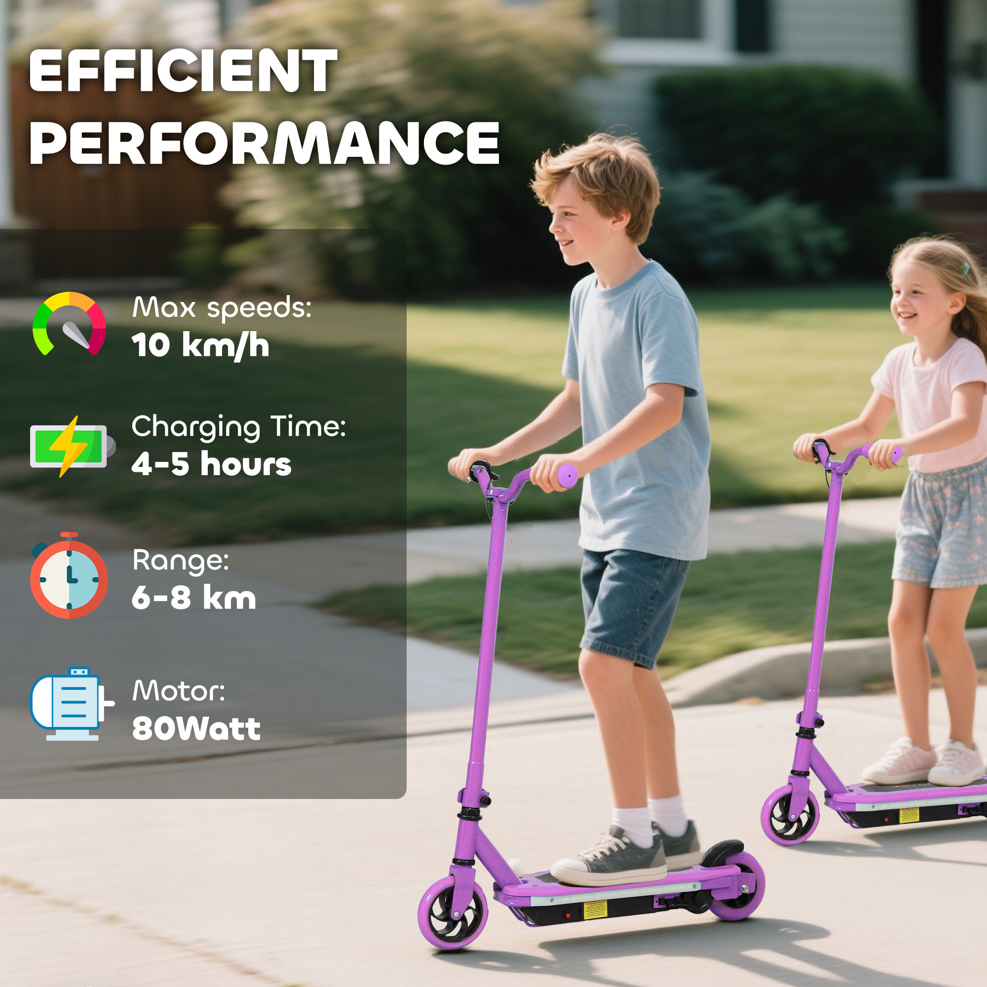 AIYAPLAY Electric Scooter for Kids 6-14 Years, with Colourful Lights, Purple 5