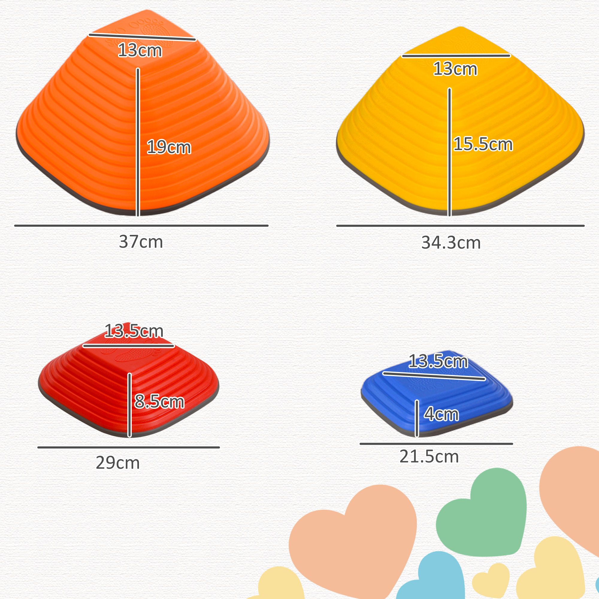 AIYAPLAY Balance Stepping Stones for Kids, 11-Piece Non-Slip Stackable River Stones, Obstacle Courses for Balance and Motor Skill 3