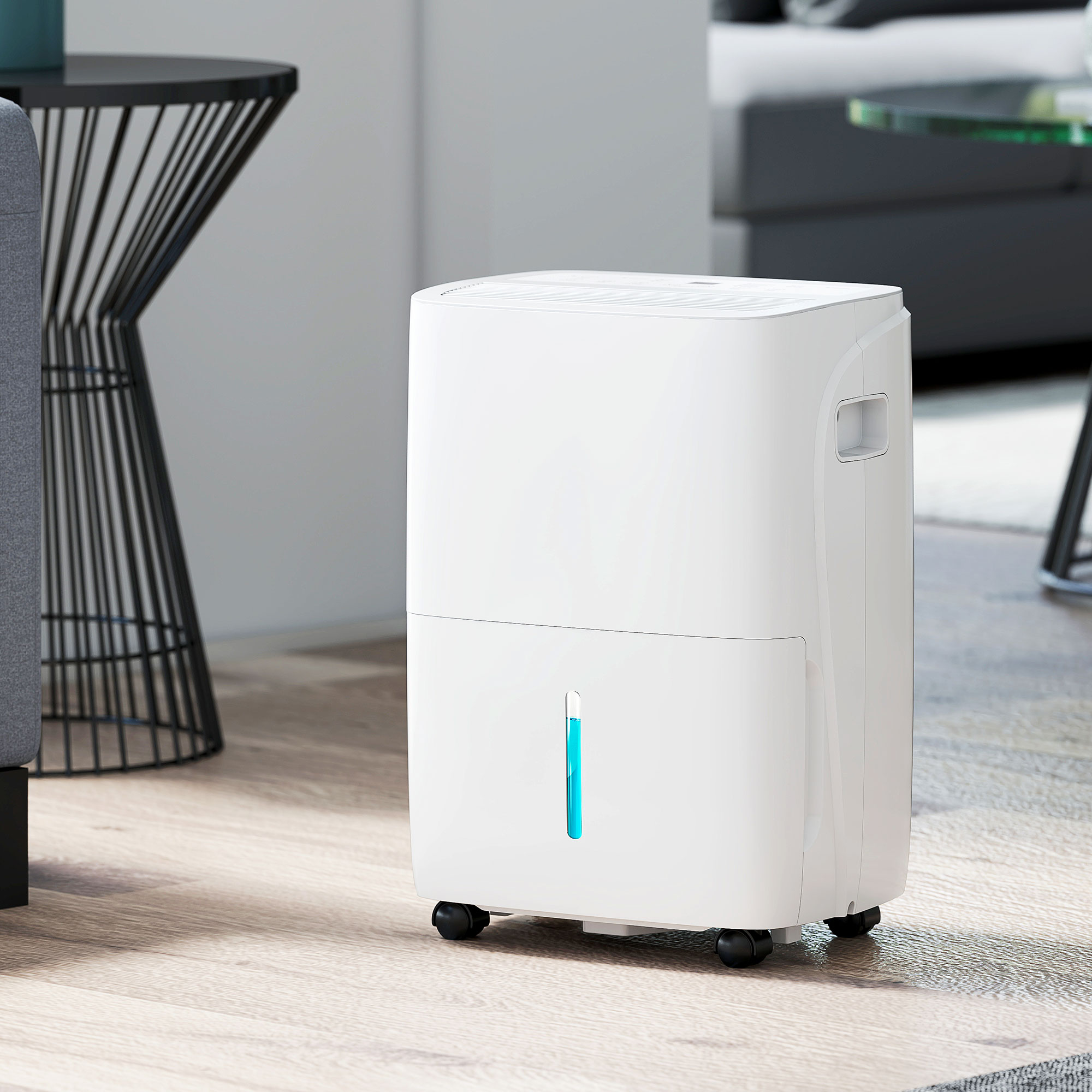 HOMCOM 30L/Day Dehumidifier with Auto-Clean Filter, Continuous Drainage, 4L Water Tank, 24H Timer, Digital Humidity Display, Dehumidifier for Home Damp, Bedroom, Condensation, Mould, Laundry Drying 2