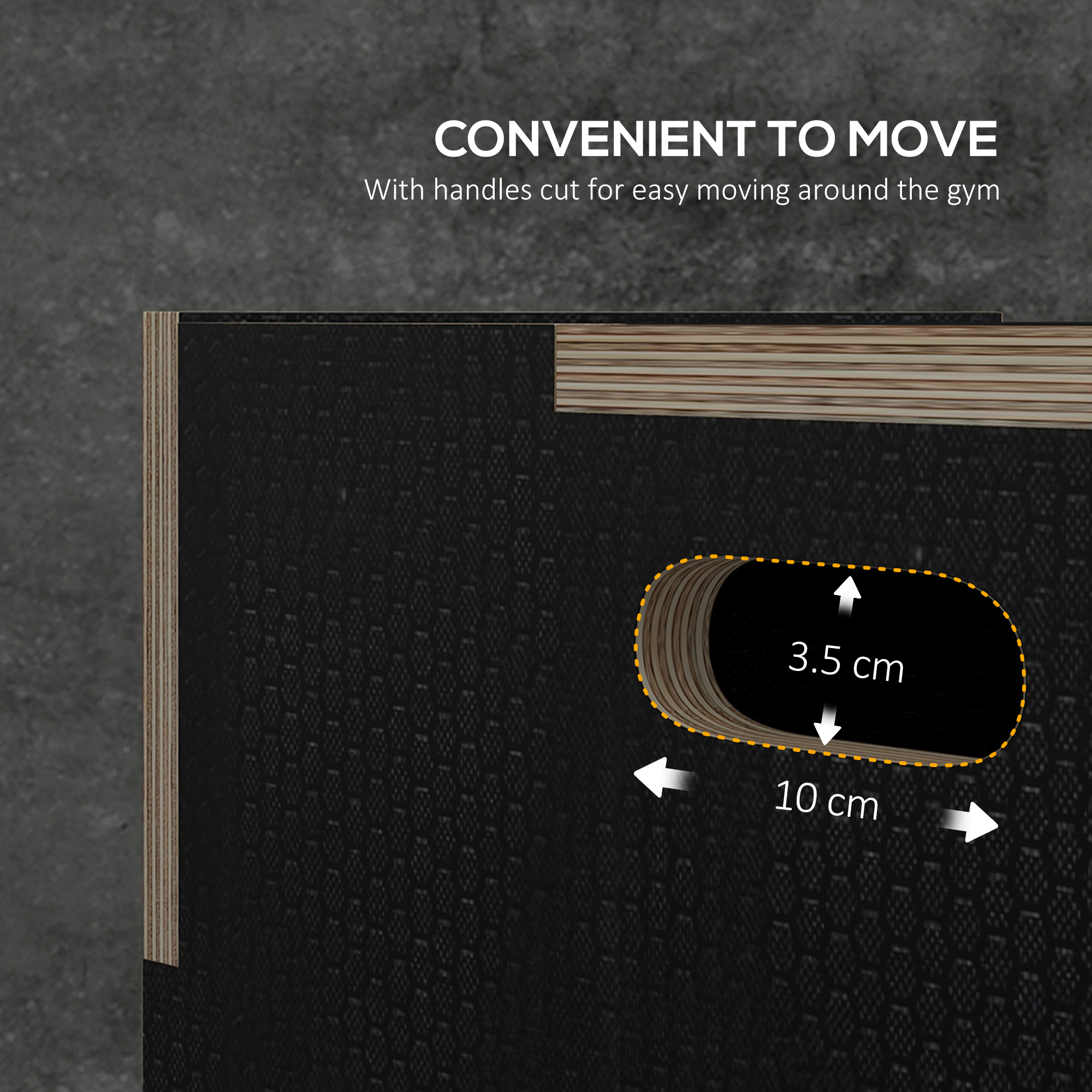 SPORTNOW Multi-Faceted Jump Box, Wooden Step Up Box, for Home, Gym, Exercise, 41/51/61cm Black 5