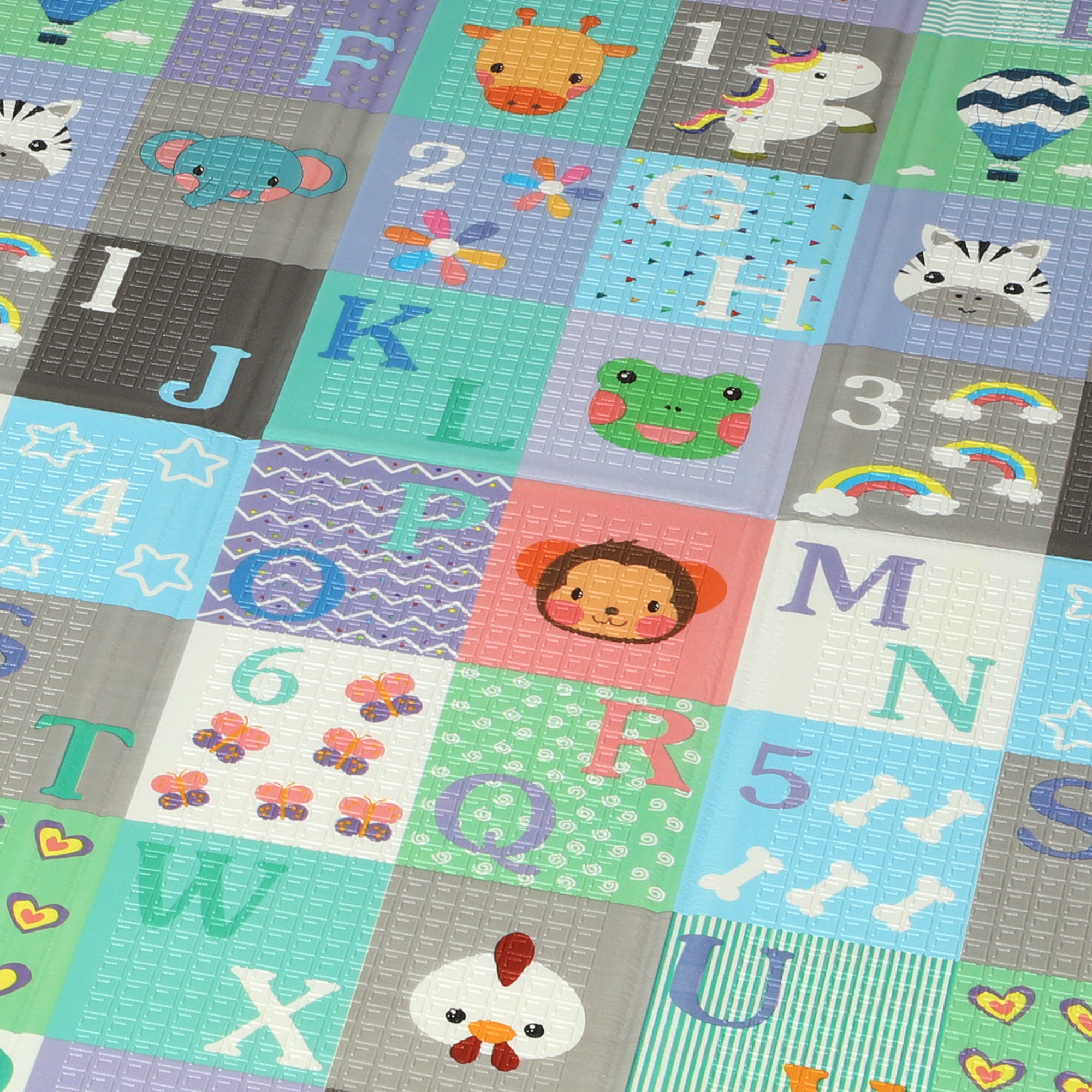 AIYAPLAY Foldable Baby Play Mat Double-Sided, Reversible Foam Soft Crawling Mat for Toddlers, for Bedroom, Nursery and Playroom 9