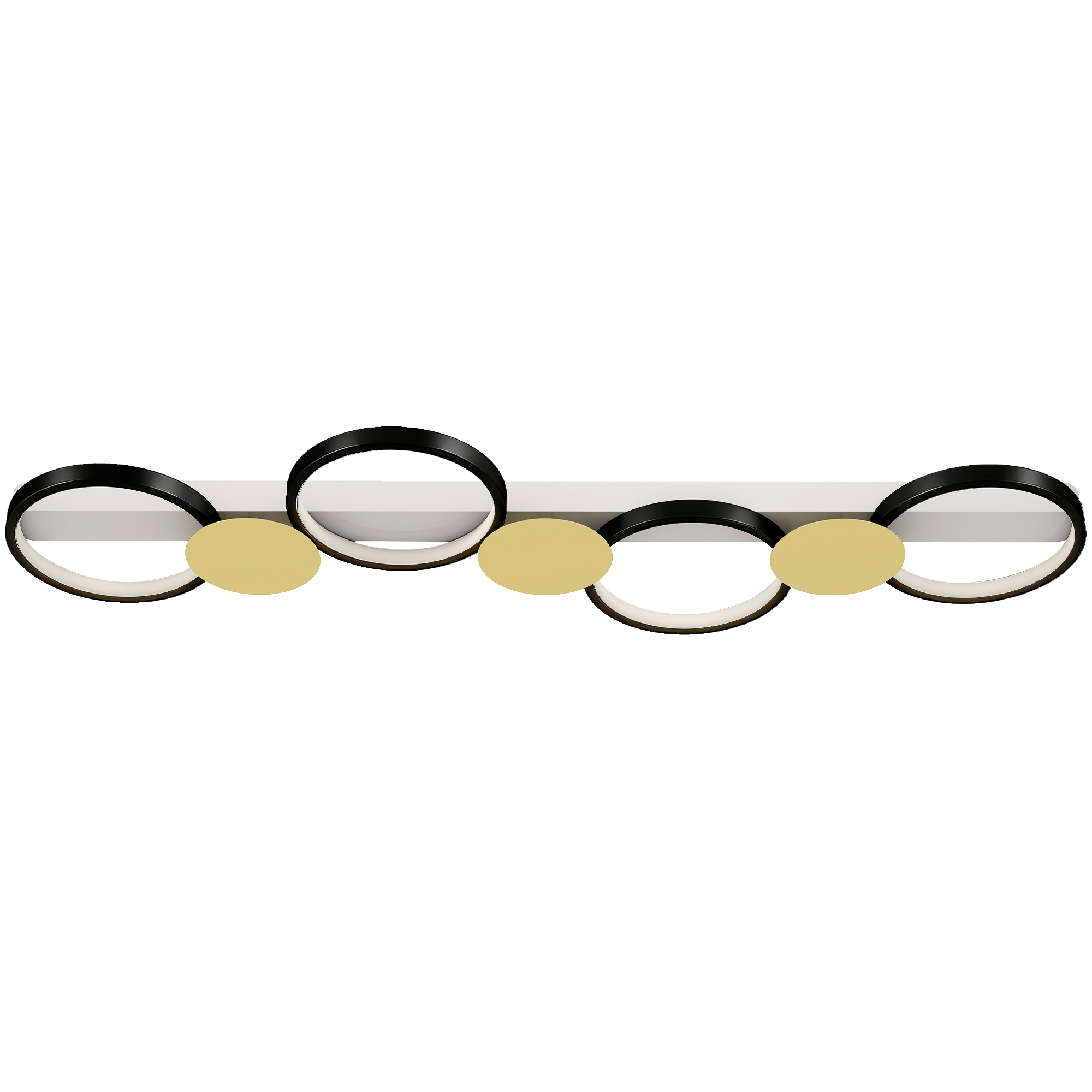 HOMCOM Lámpara de Techo Regulable con 4 Focos Mando a Distancia Modos de Escena 1500 lm 38 W 3000 K-6500 K Negro y Dorado