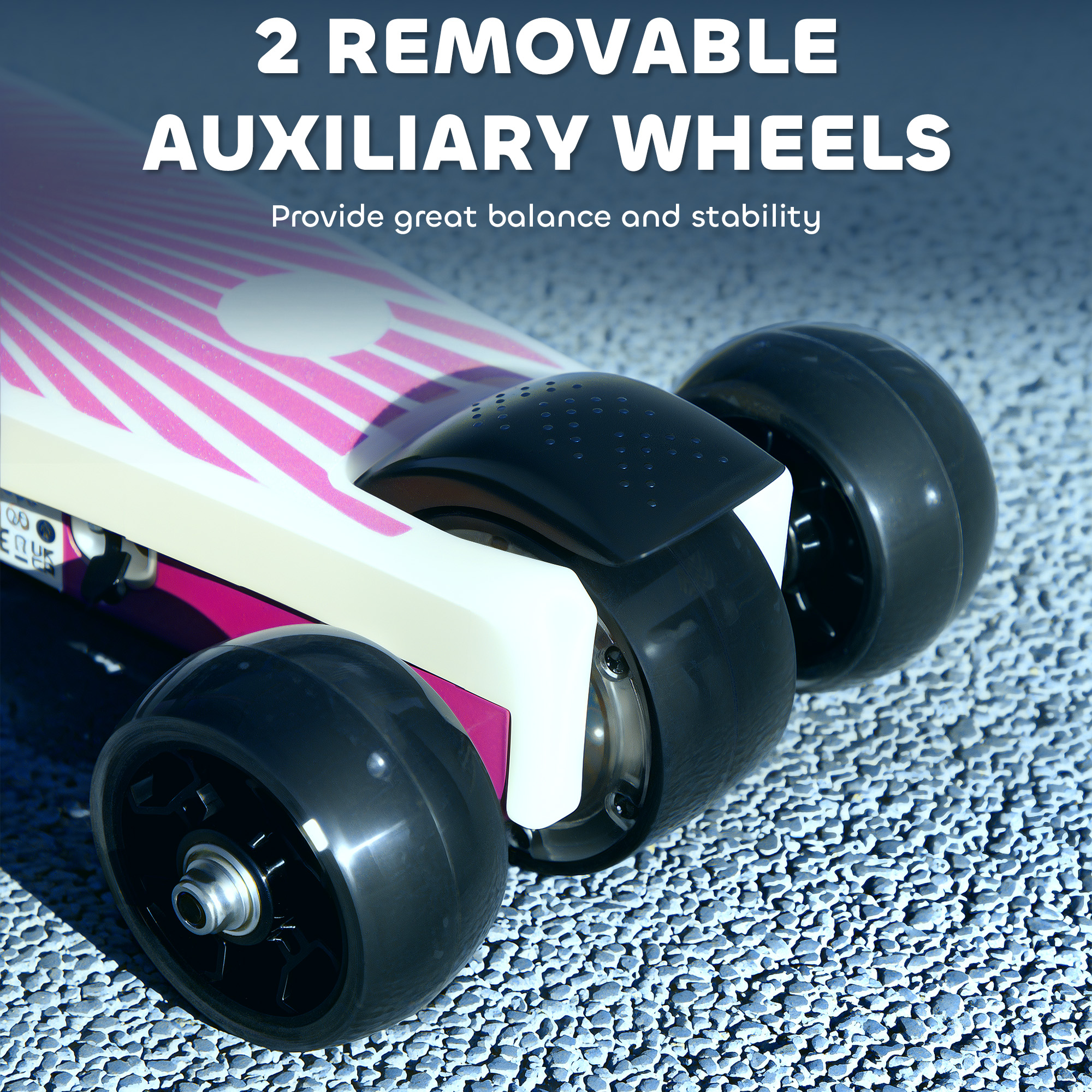 AIYAPLAY Electric Scooter for Kids Aged 4-7 Years, with Flashing LED Lights, Rear Auxiliary Wheels, Purple 7