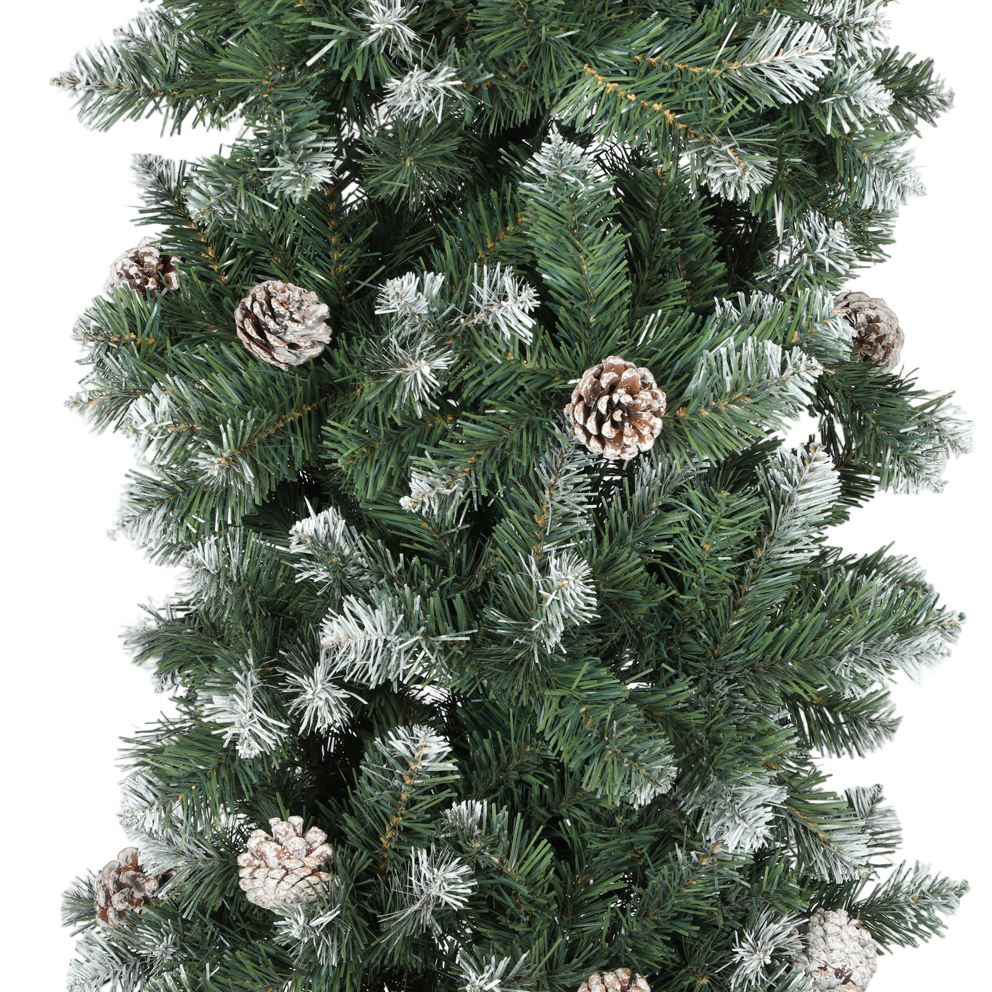 HOMCOM 8.2 ft Snow Frosted Christmas Tree Arch, Christmas Arch Doorway Decor with 1800 Tips and 91 Pinecones, Artificial Xmas Tree with Metal Stand for Indoor, Green 9