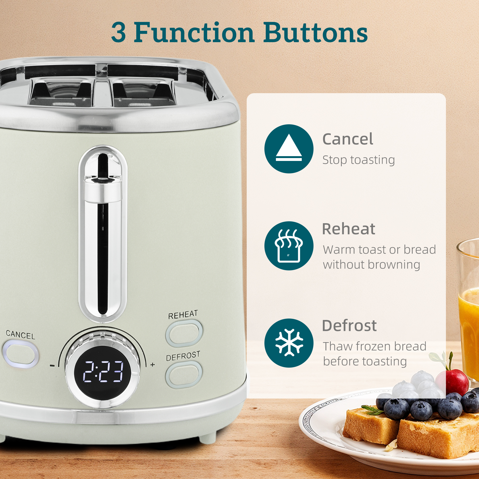 HOMCOM Polished Retro 40-100°C Kettle and Toaster Set Grey 8