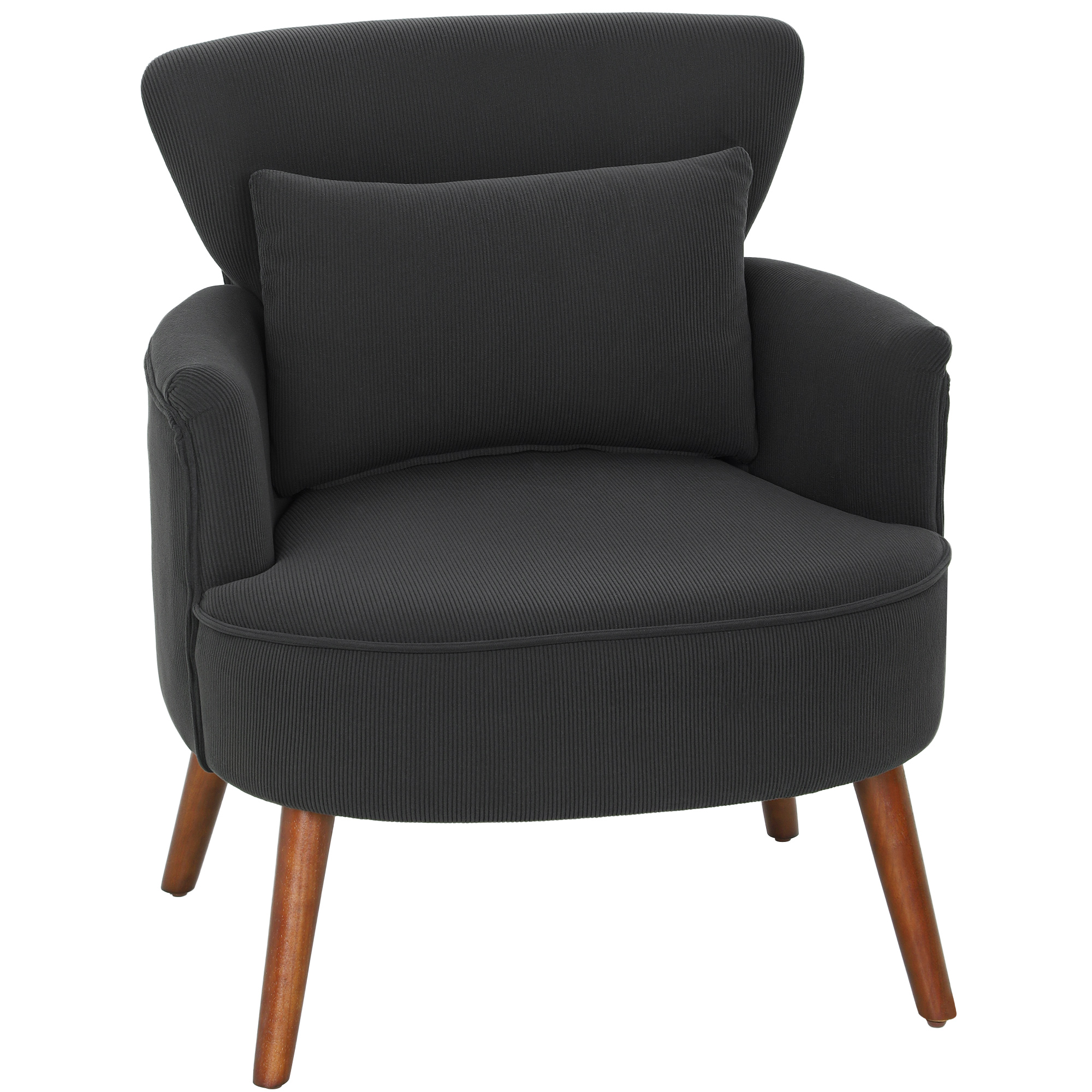 HOMCOM Corduroy Retro Accent Chair Black