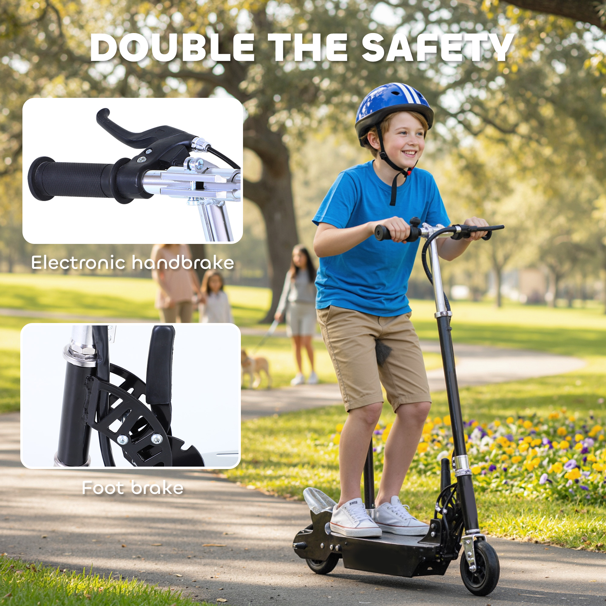 HOMCOM Foldable Powered Scooter with Adjustable Seat, Brake, Black 7